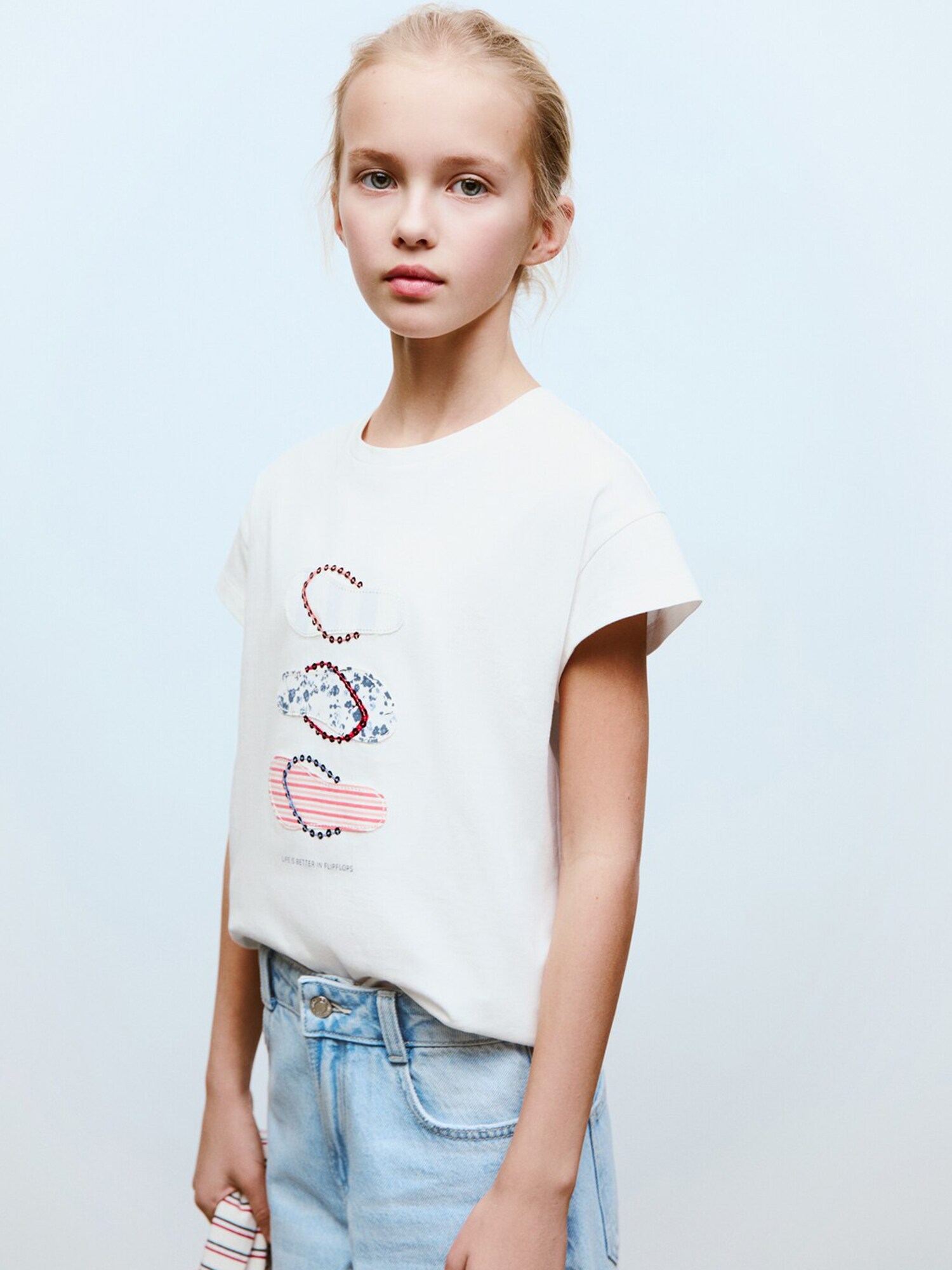 MANGO KIDS Póló  tengerészkék / piros / piszkosfehér termék 2. képe