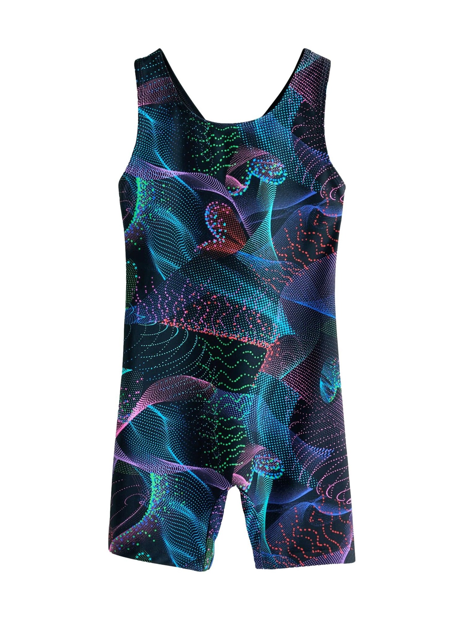 Next Costum de baie întreg  azur / verde / lila / negru