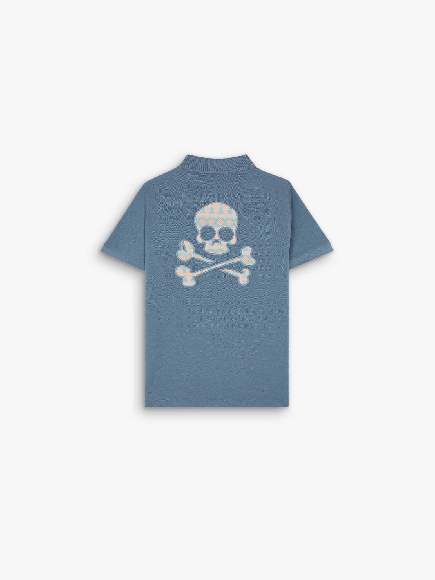 Scalpers Póló 'Utah Skull'  kék / sárgabarack termék 2. képe
