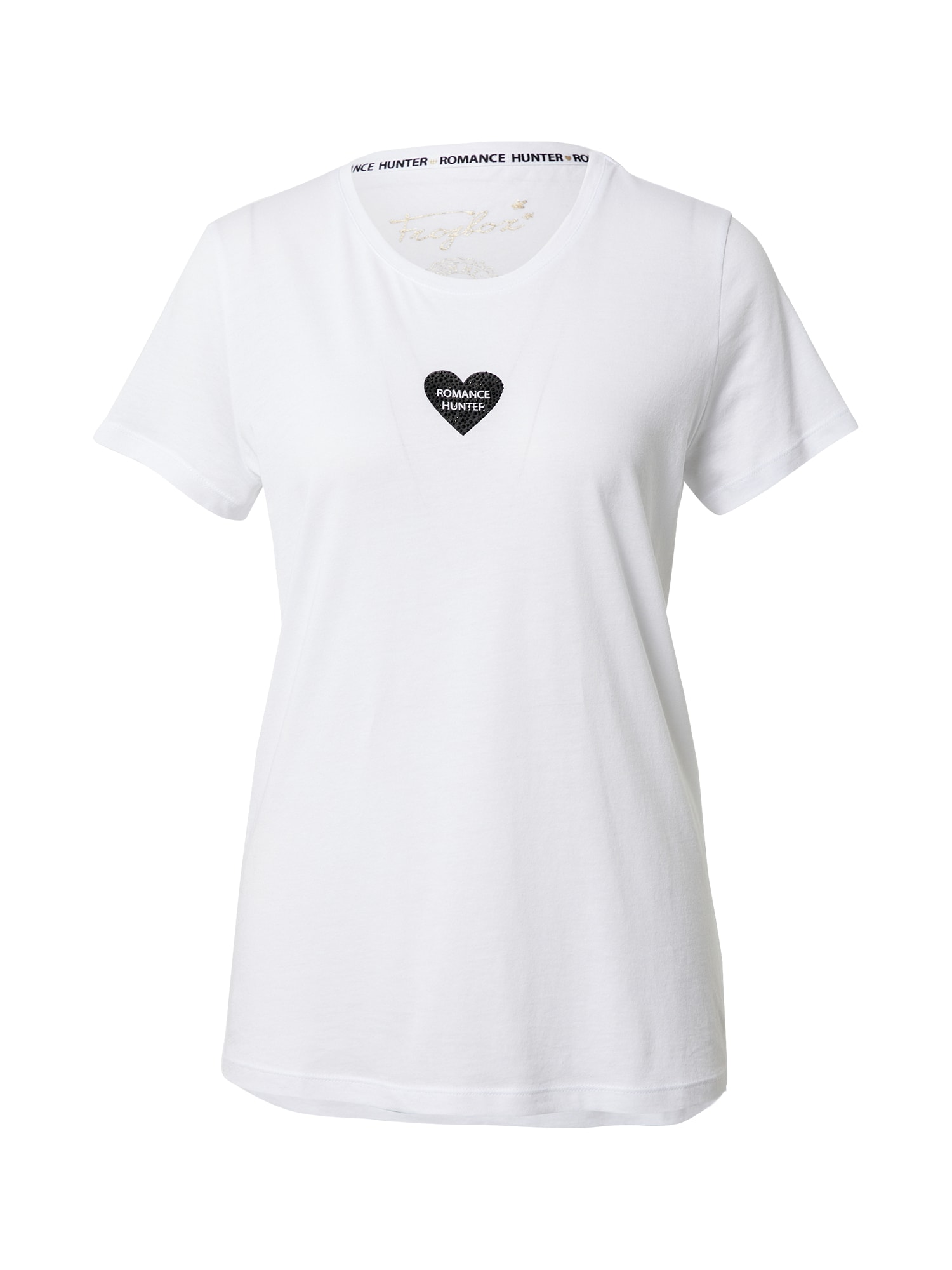 Frogbox Marškinėliai 'Romance Hunter'  balta / juoda