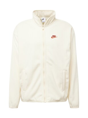 Nike Sportswear Fleece jas ‘CLUB’ Robijnrood / Natuurwit