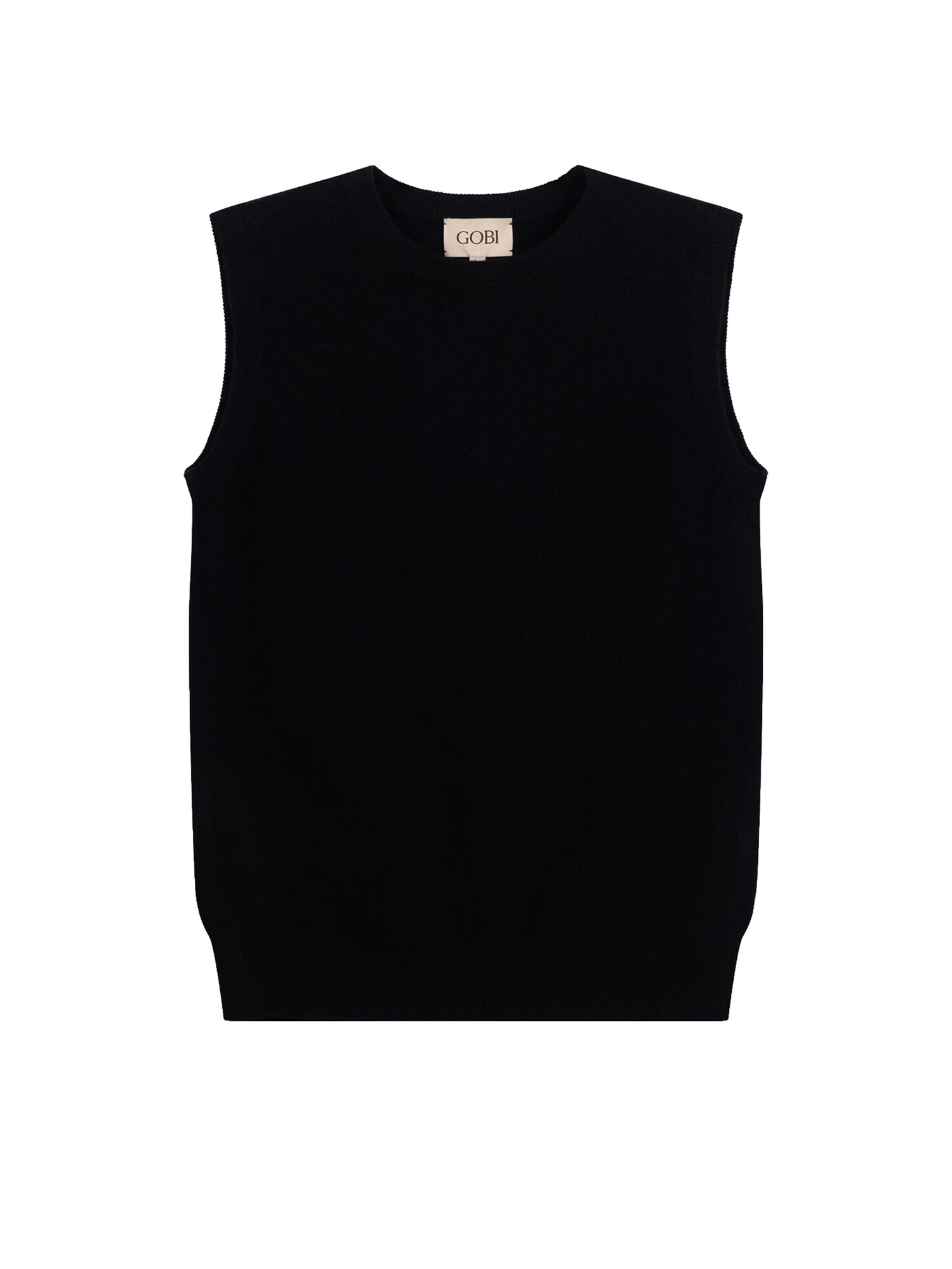 GOBI Cashmere Chaleco de punto 'Women's Timeless Cashmere Crewneck Vest' negro