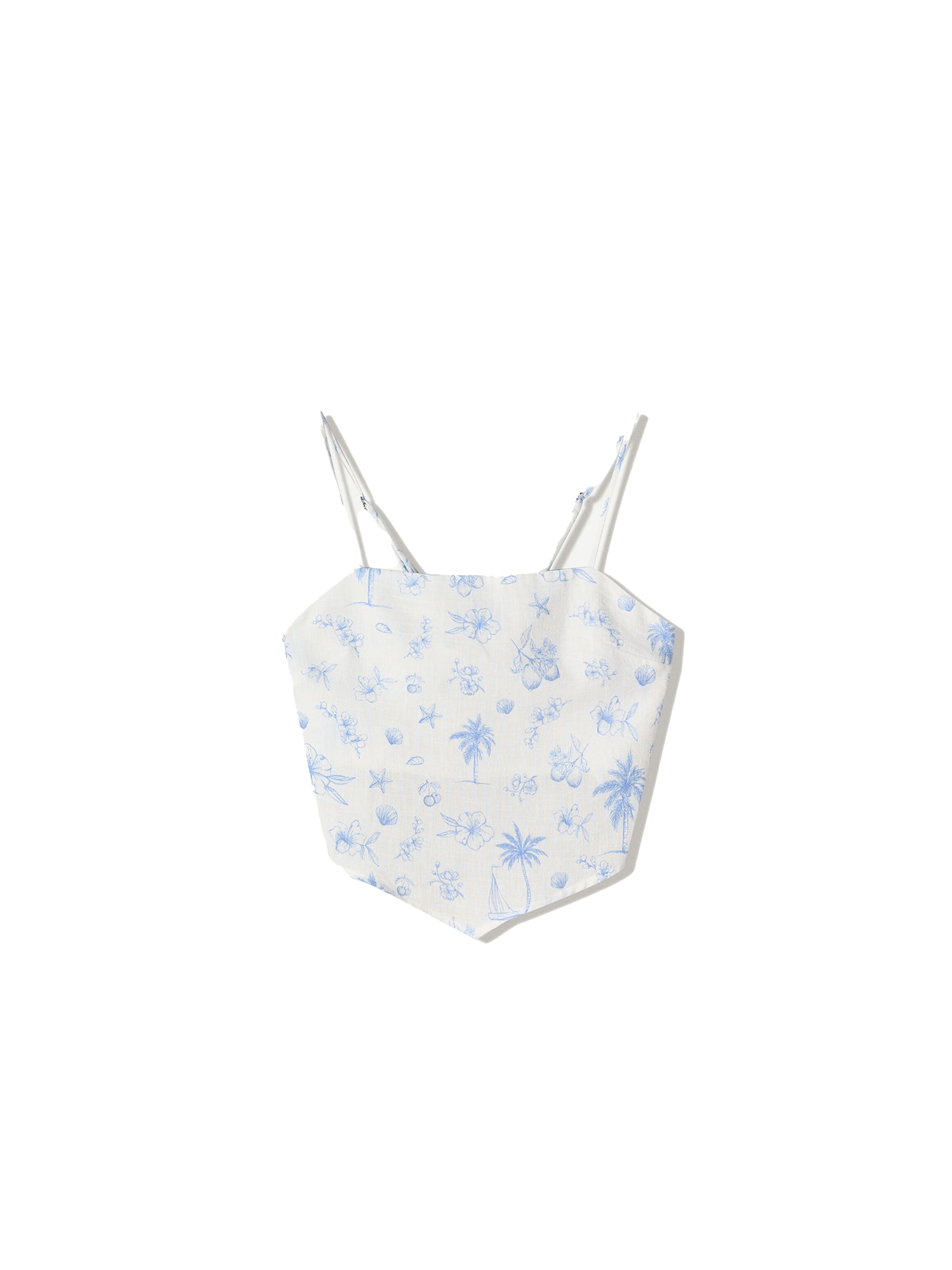 Bershka Top  azuriu / alb