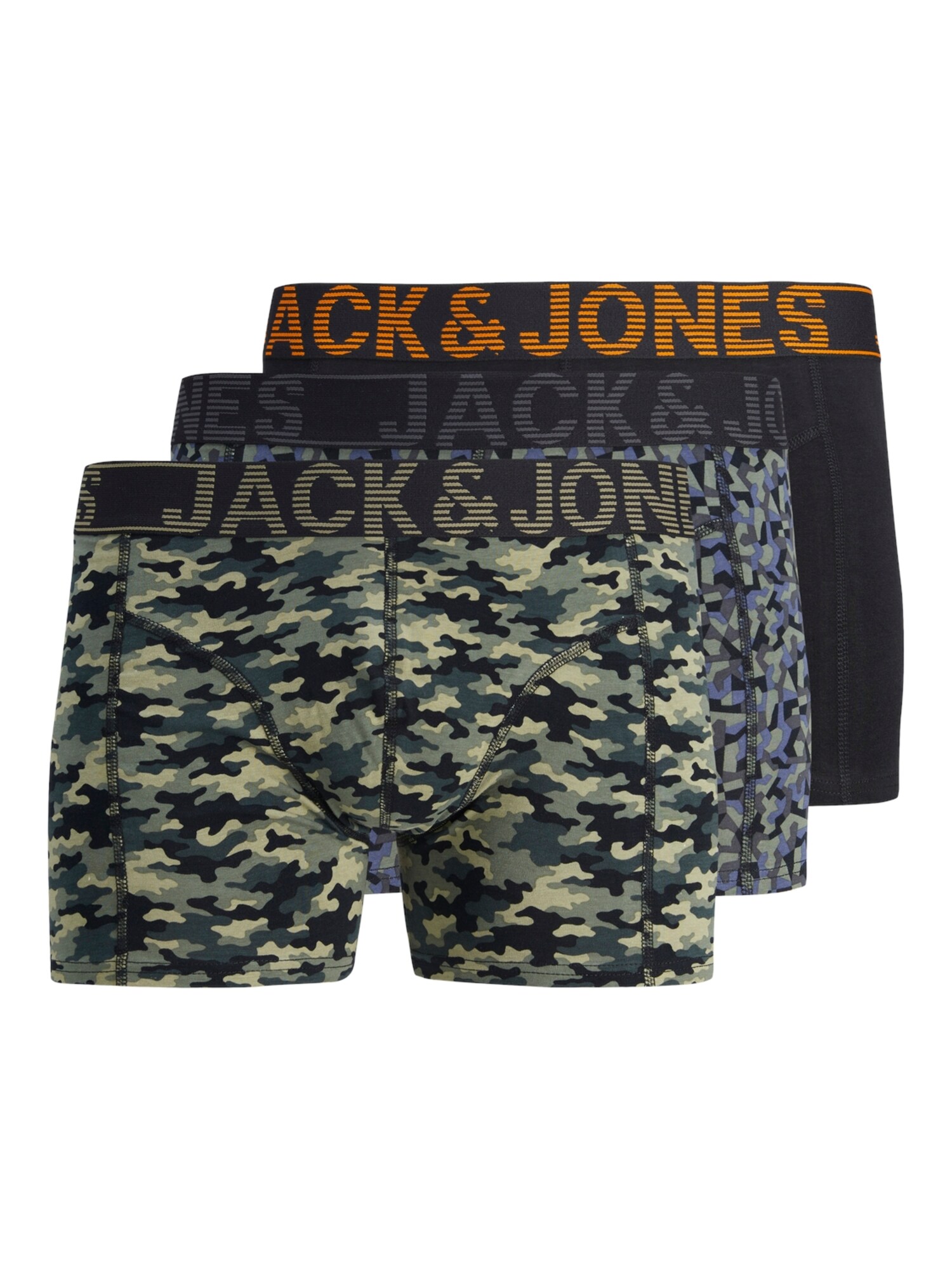 JACK & JONES Boxeralsók 'DANNY'  szürke / zöld / khaki / fekete