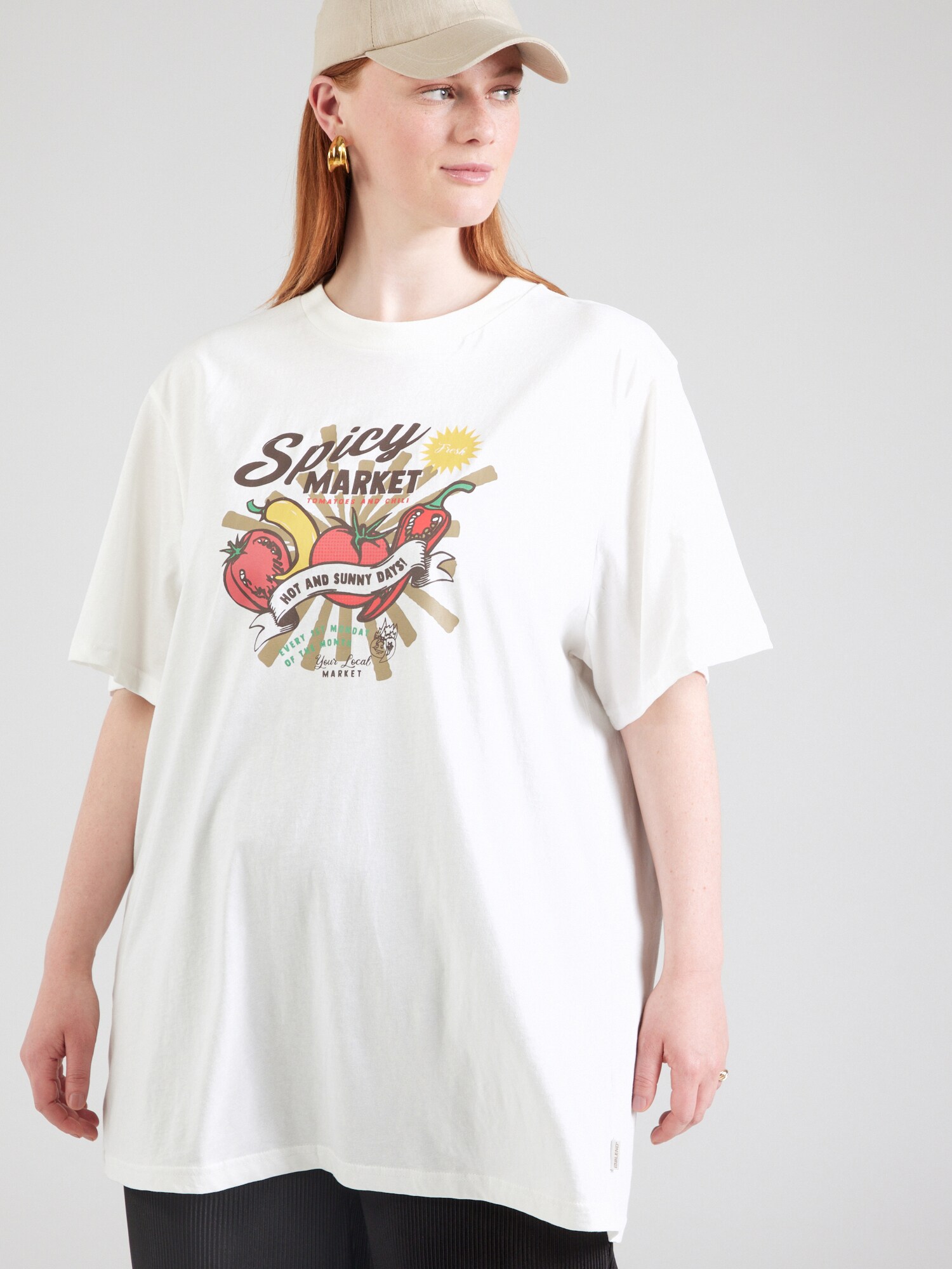 Blend Big Oversize póló  brokát / sárga / piros / fehér termék 2. képe