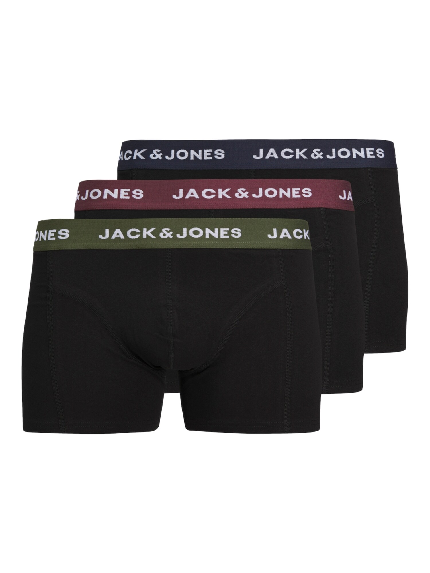 JACK & JONES Boxerky 'JACARON'  enciánová / olivová / bordová / čierna