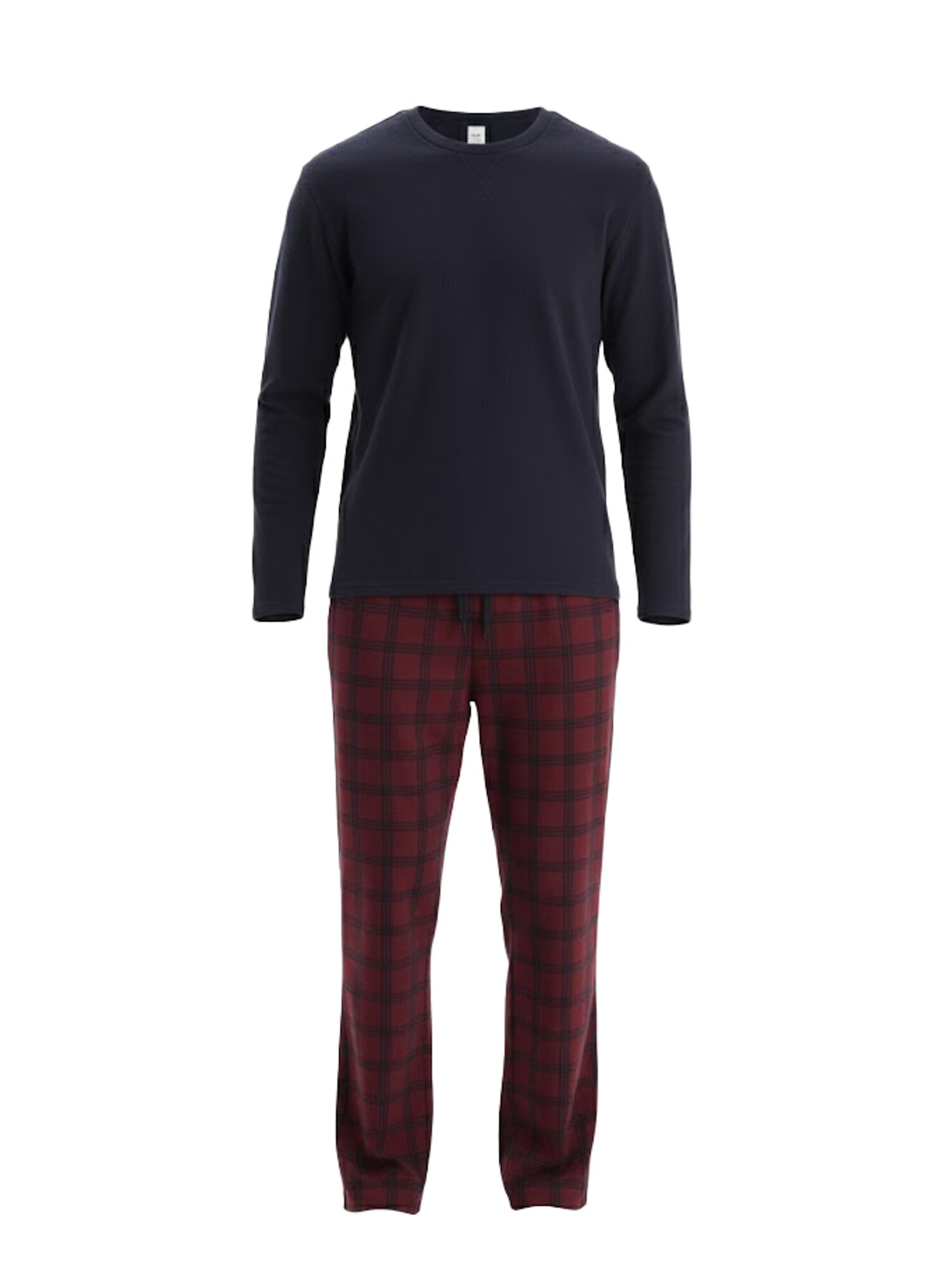 Dagi Pijama lungă  bleumarin / roșu bordeaux