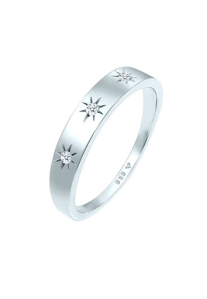 Elli DIAMONDS Ring Astro, Sterne, Verlobungsring Damen Größe 52 silber