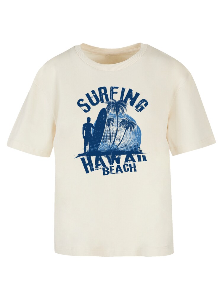 F4NT4STIC T-Shirt 'Hawaii Surf Beach Summer' Damen Größe XXL creme / royalblau / dunkelblau