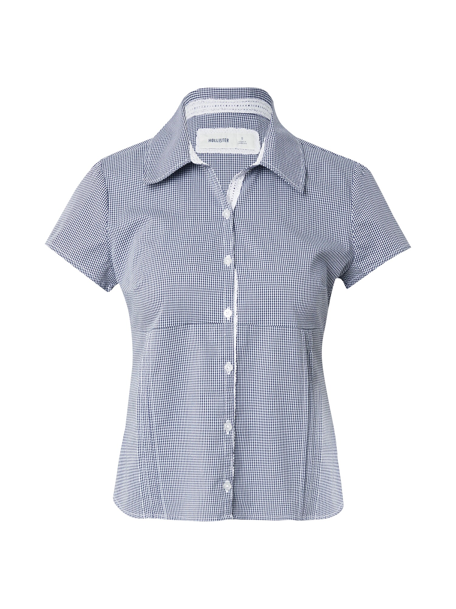 HOLLISTER Bluză  bleumarin / alb