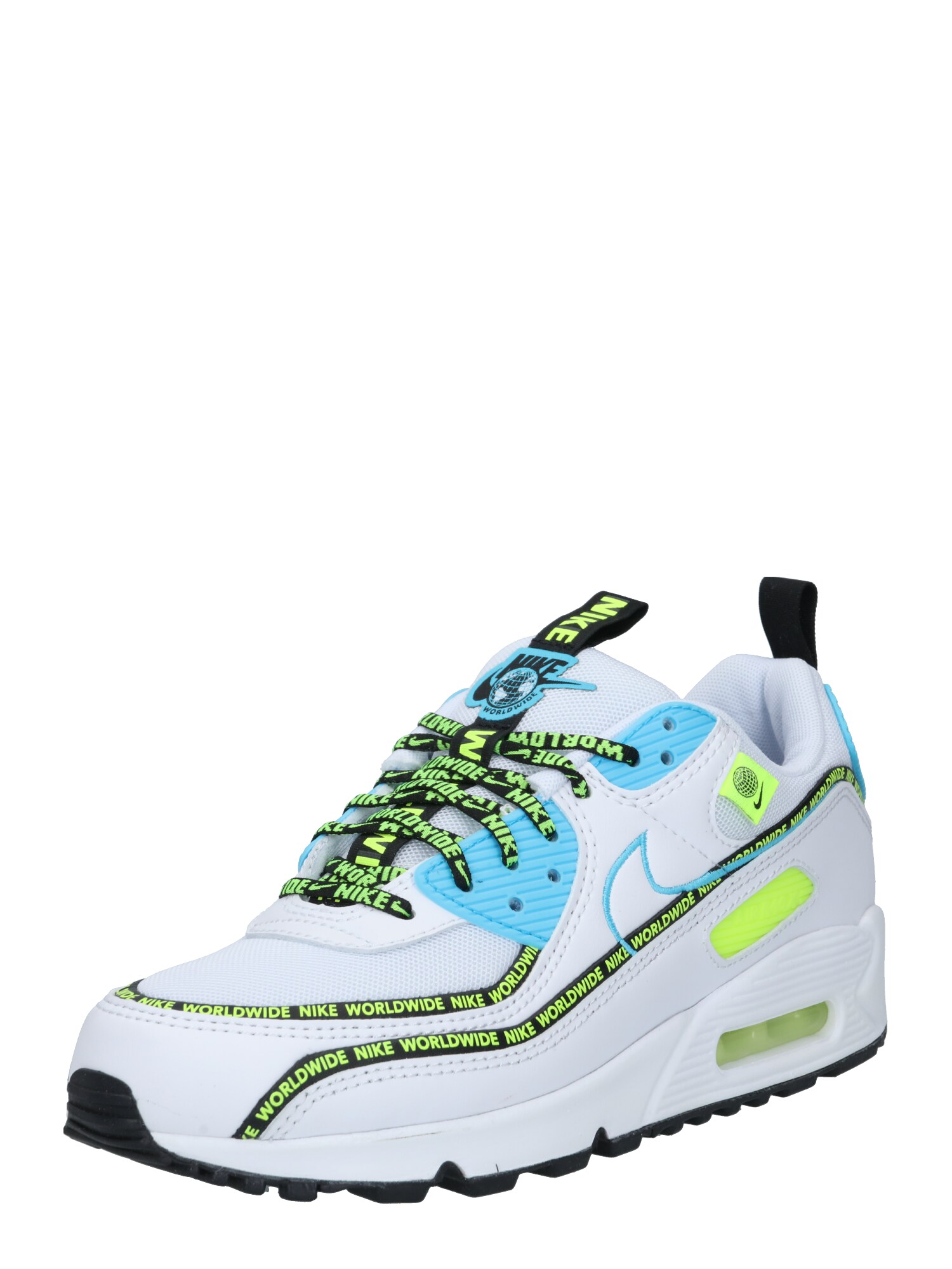 Nike Sportswear Sportbačiai be auliuko 'Air Max 90'  mėlyna / balta / neoninė geltona