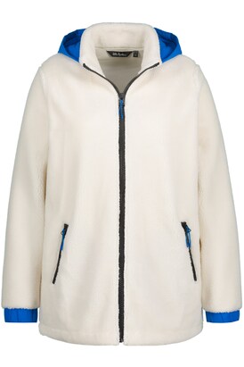 Ulla Popken Fleece jas Blauw / Wolwit