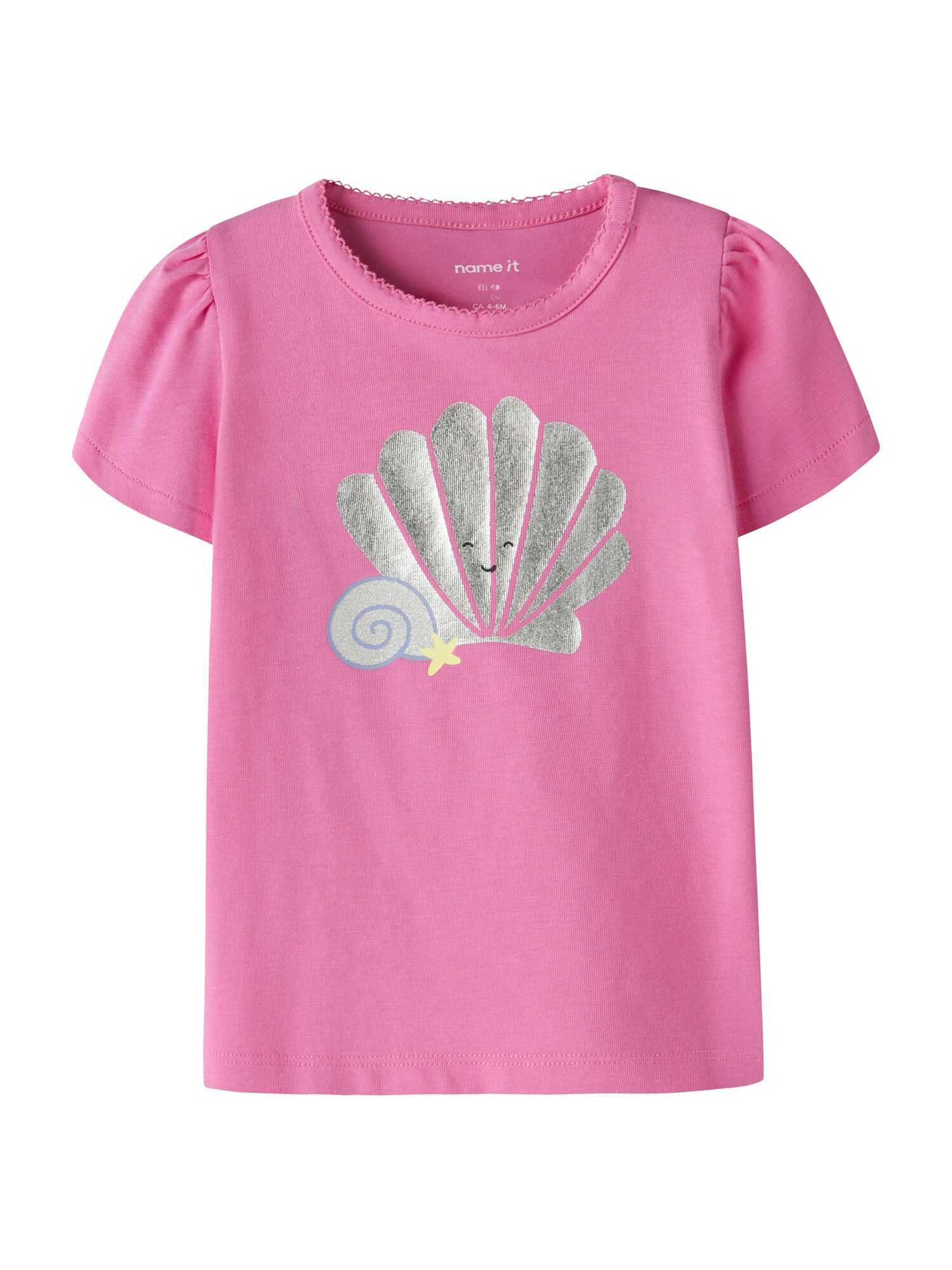 NAME IT Tricou 'NBFFILLAZ'  albastru fumuriu / galben pastel / roz / argintiu