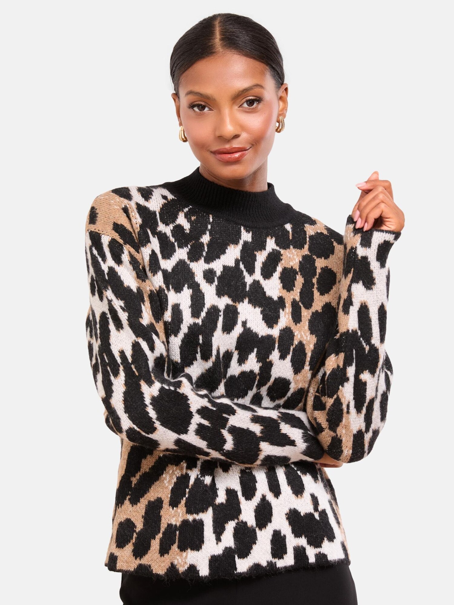 Lipsy Pulover  maro deschis / negru / alb