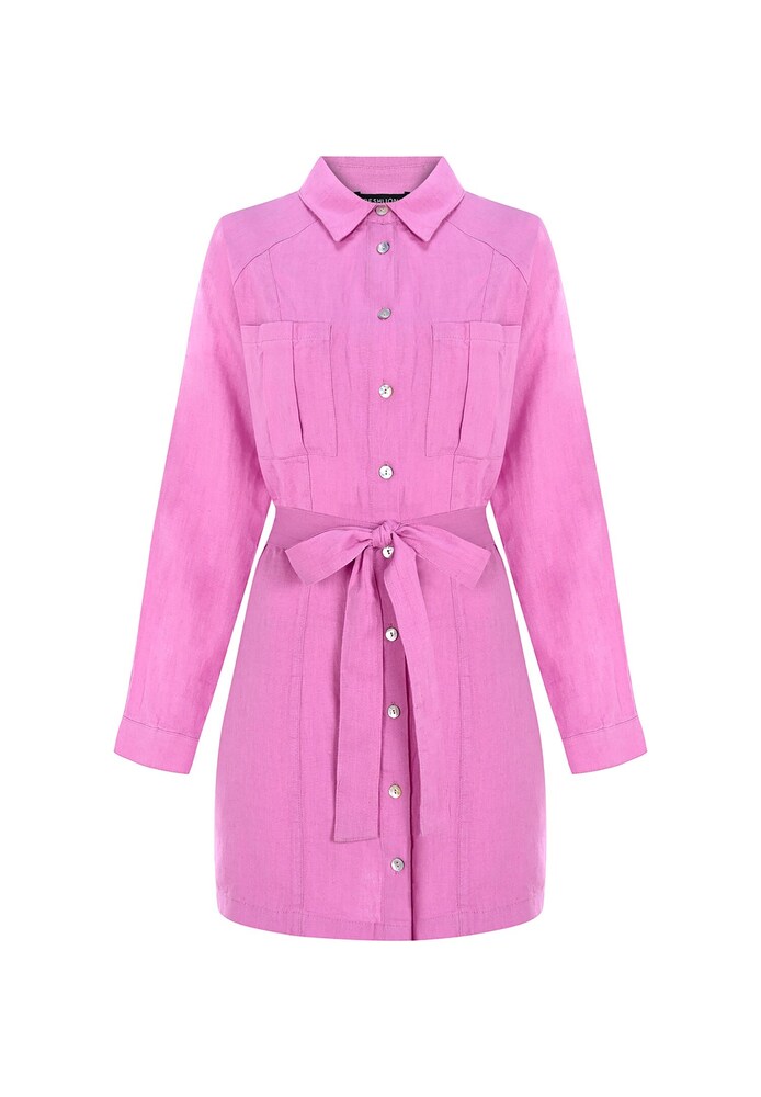 FRESHLIONS Hemdkleid 'Belinda' Damen Größe 42 rosa Winterkleid