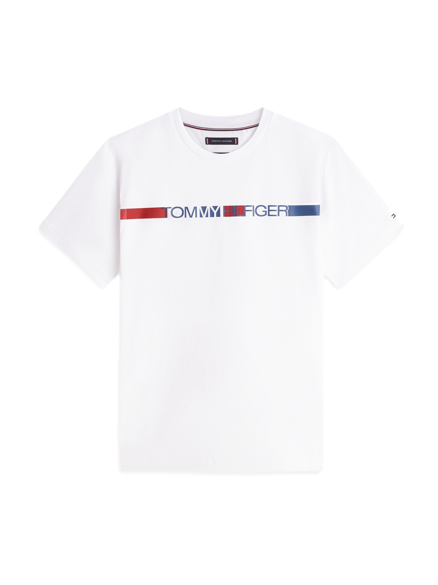 TOMMY HILFIGER Tricou BRAND LOVE bleumarin / roșu / alb