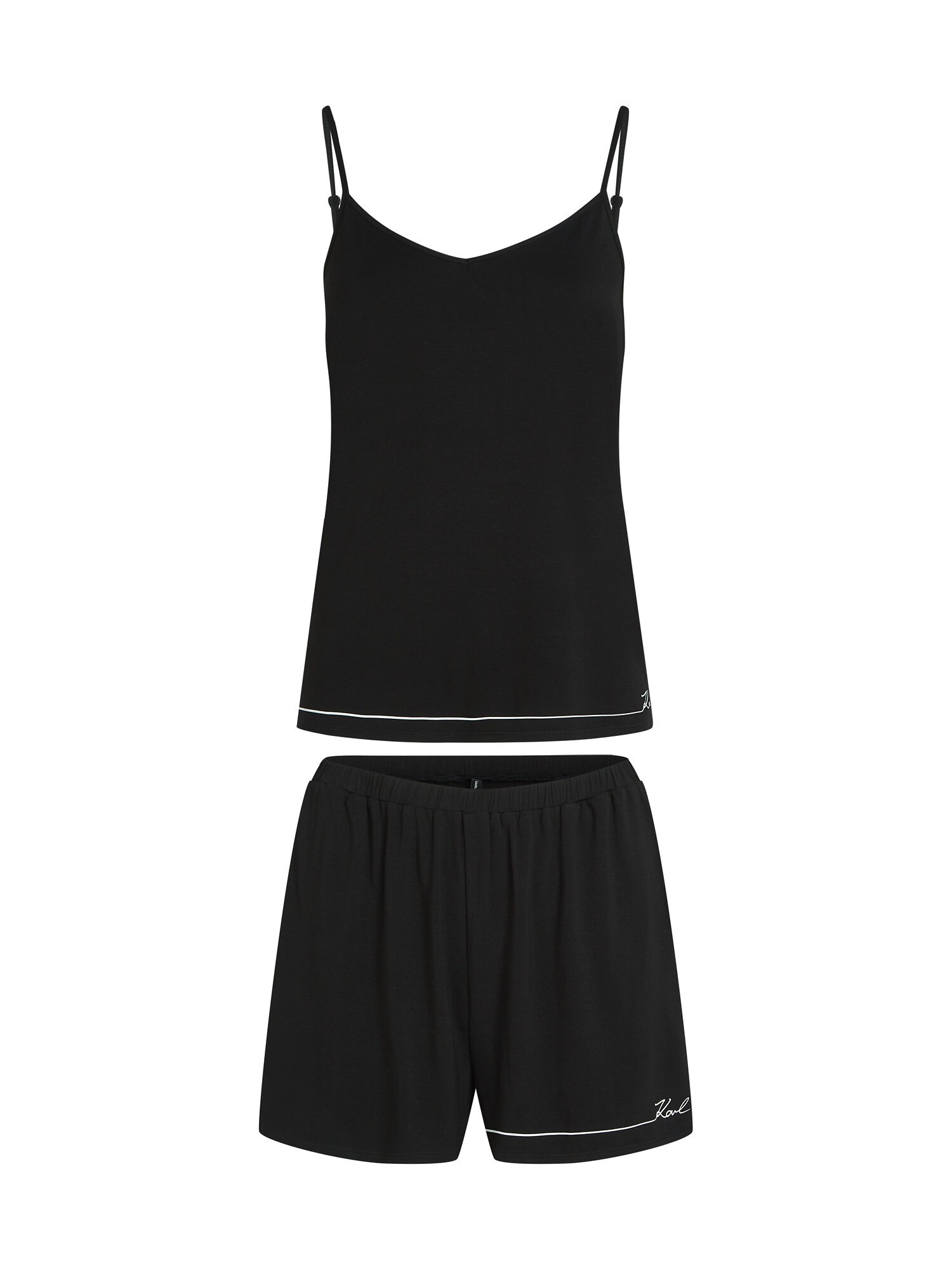 Karl Lagerfeld Nachtwäsche schwarz / weiß