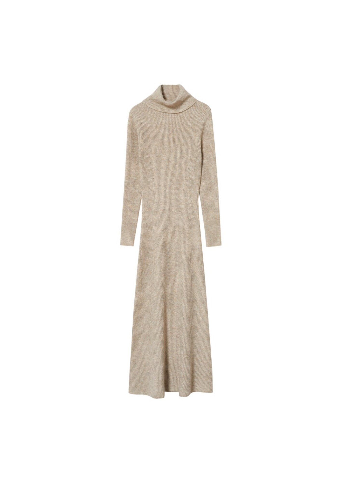 Mango MANGO Strickkleid 'Foldoc' beigemeliert