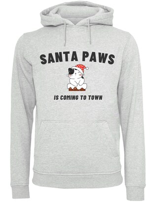 F4NT4STIC Sweatshirt ‘Santa Paws Christmas Cat’ Grijs / Bloedrood / Zwart / Wit