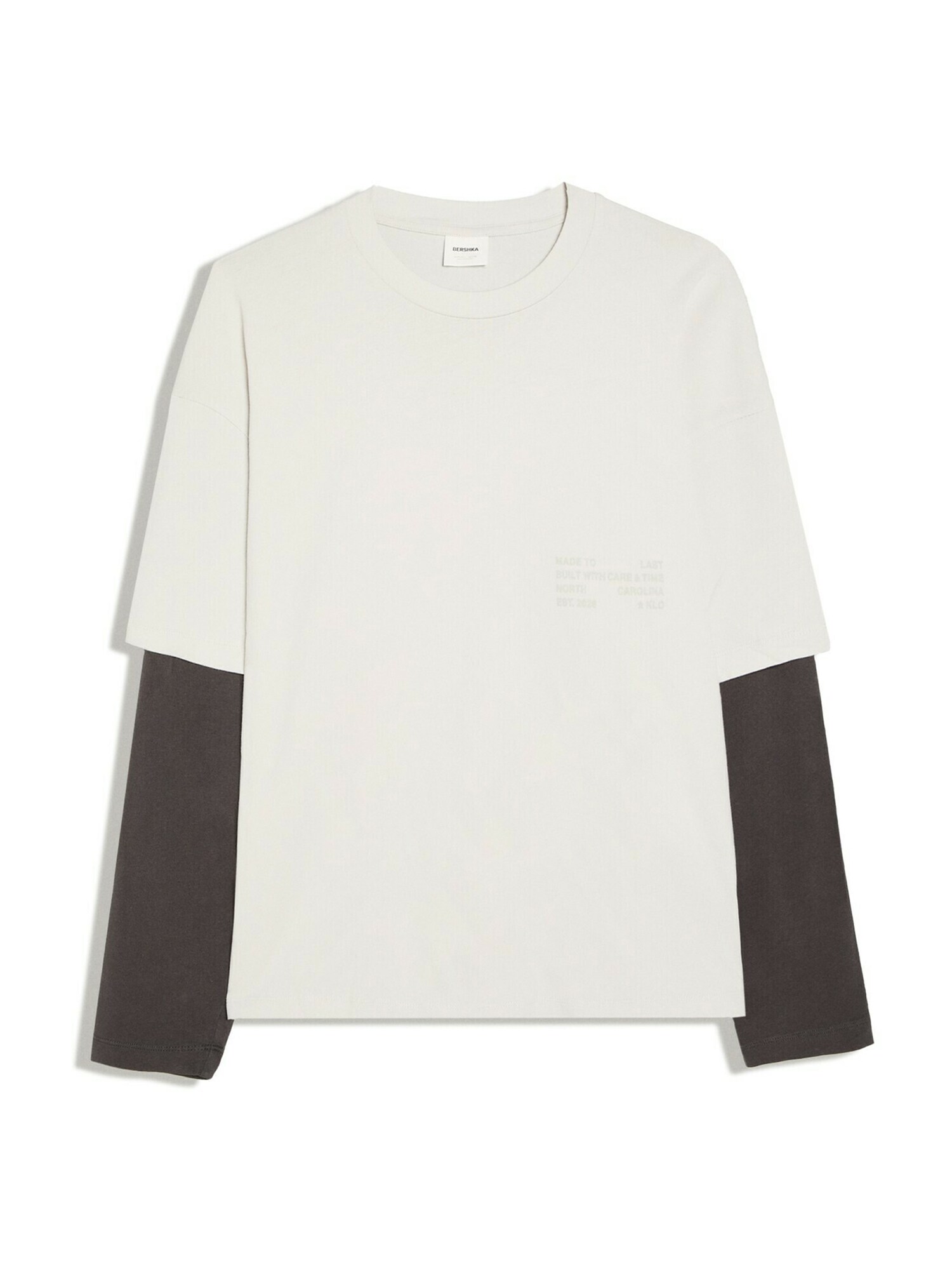 Bershka Tricou ecru / gri metalic
