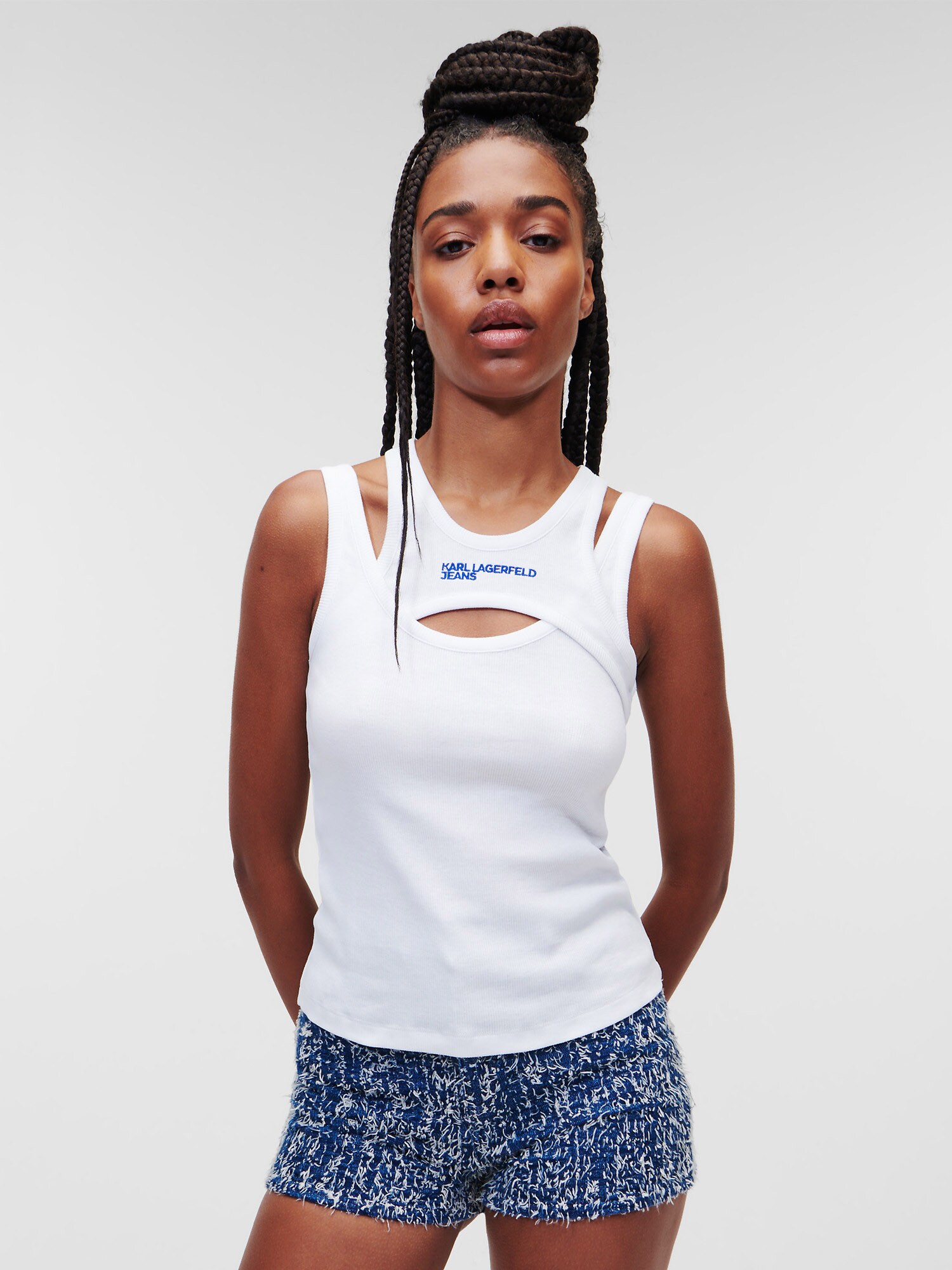 KARL LAGERFELD JEANS Top  encián / fehér termék 2. képe