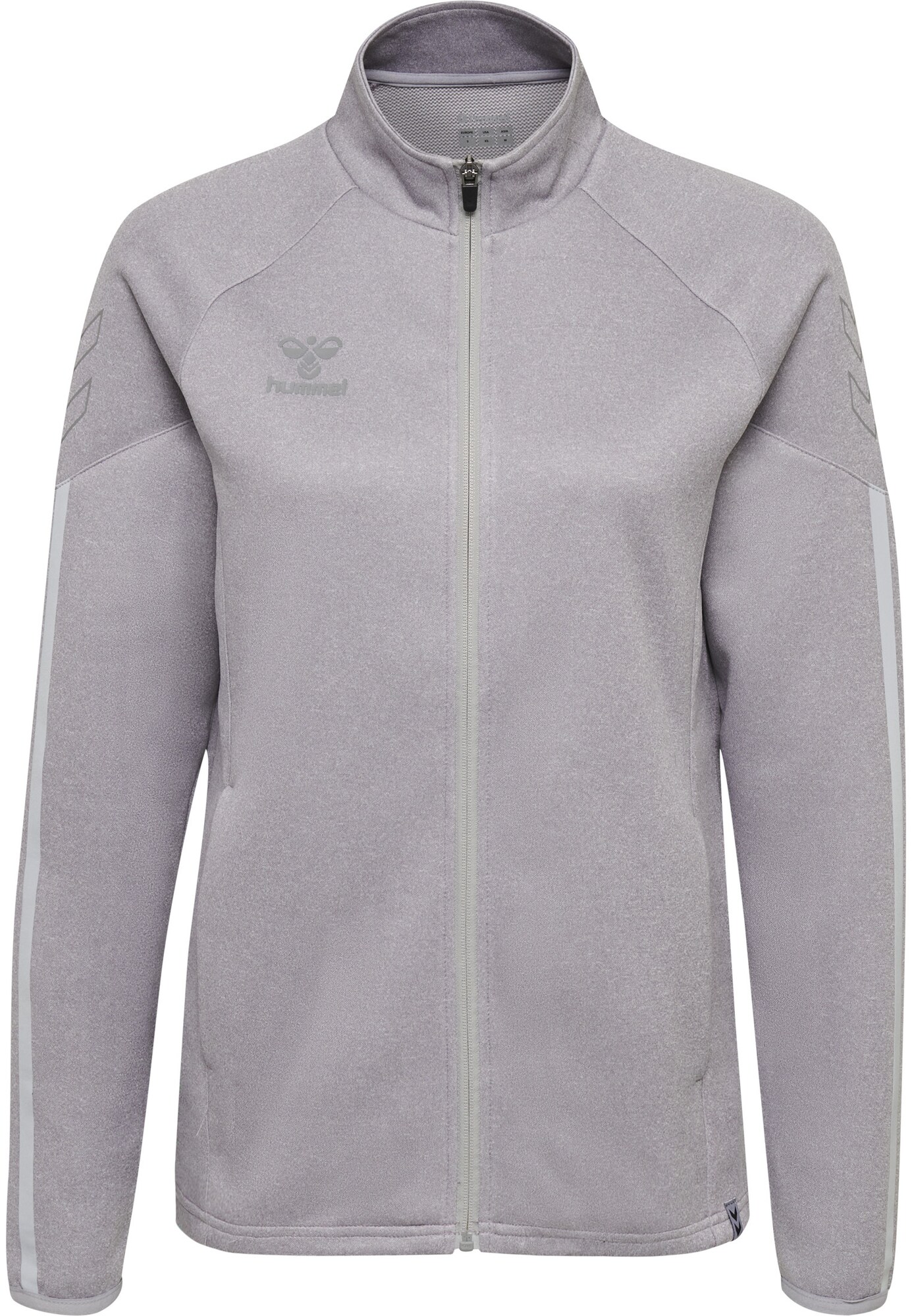 Hummel Bluză cu fermoar sport Cima  gri / alb