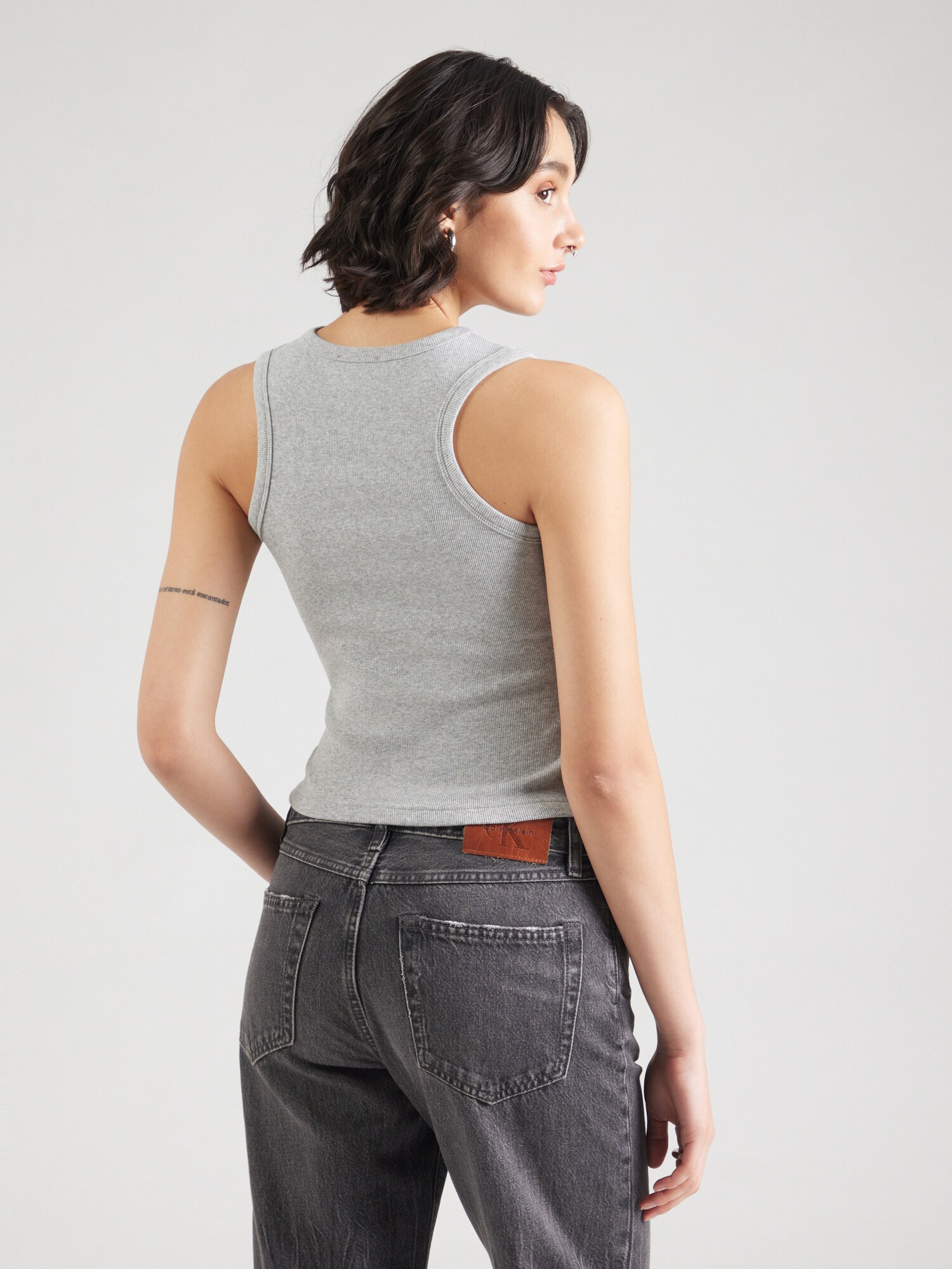 Calvin Klein Jeans Top sivá / červená / biela (obrázok 3)