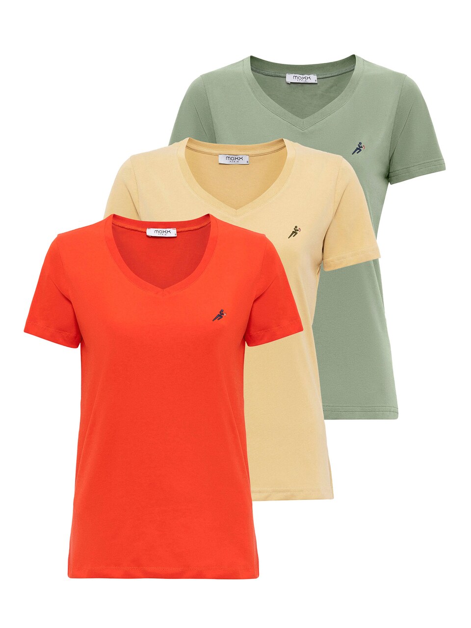 T-shirt beige / grön