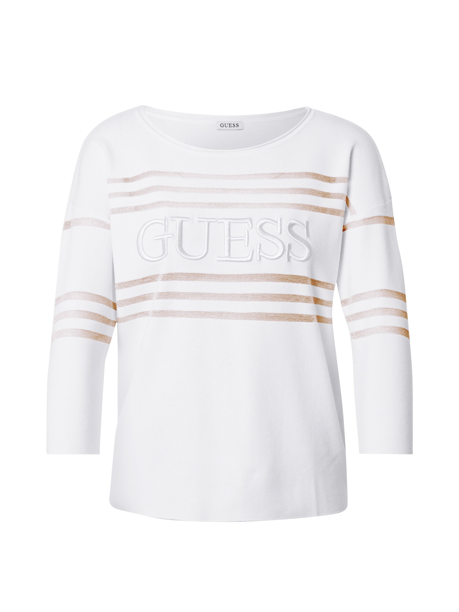 GUESS Megztinis 'Alessia'  balta / smėlio