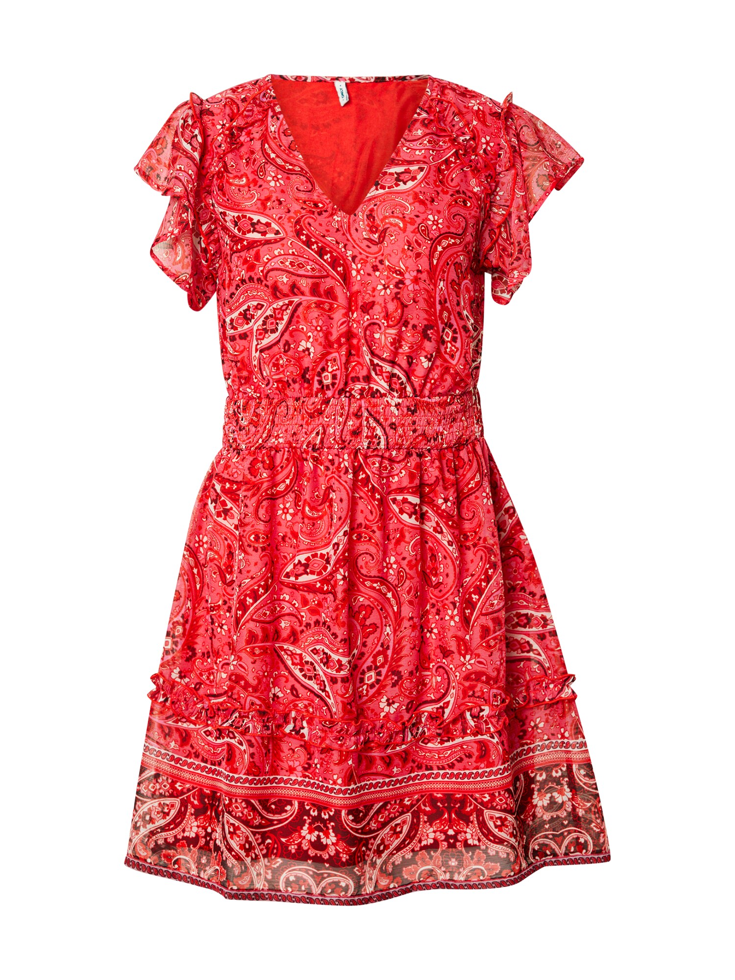 ONLY Rochie de vară ONLVALENTINA  roșu / roșu burgundy / alb