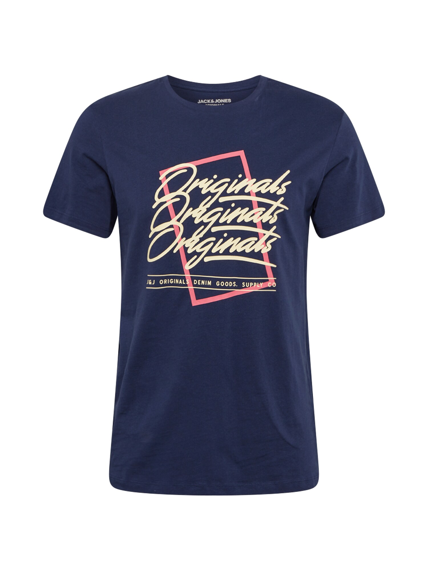 JACK & JONES Marškinėliai 'CODY'  rožių spalva / tamsiai mėlyna / nebalintos drobės spalva