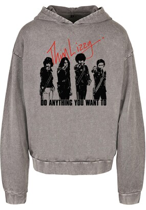 Merchcode Sweatshirt ‘Thin Lizzy – Do Anything’ Grijs / Rood / Zwart