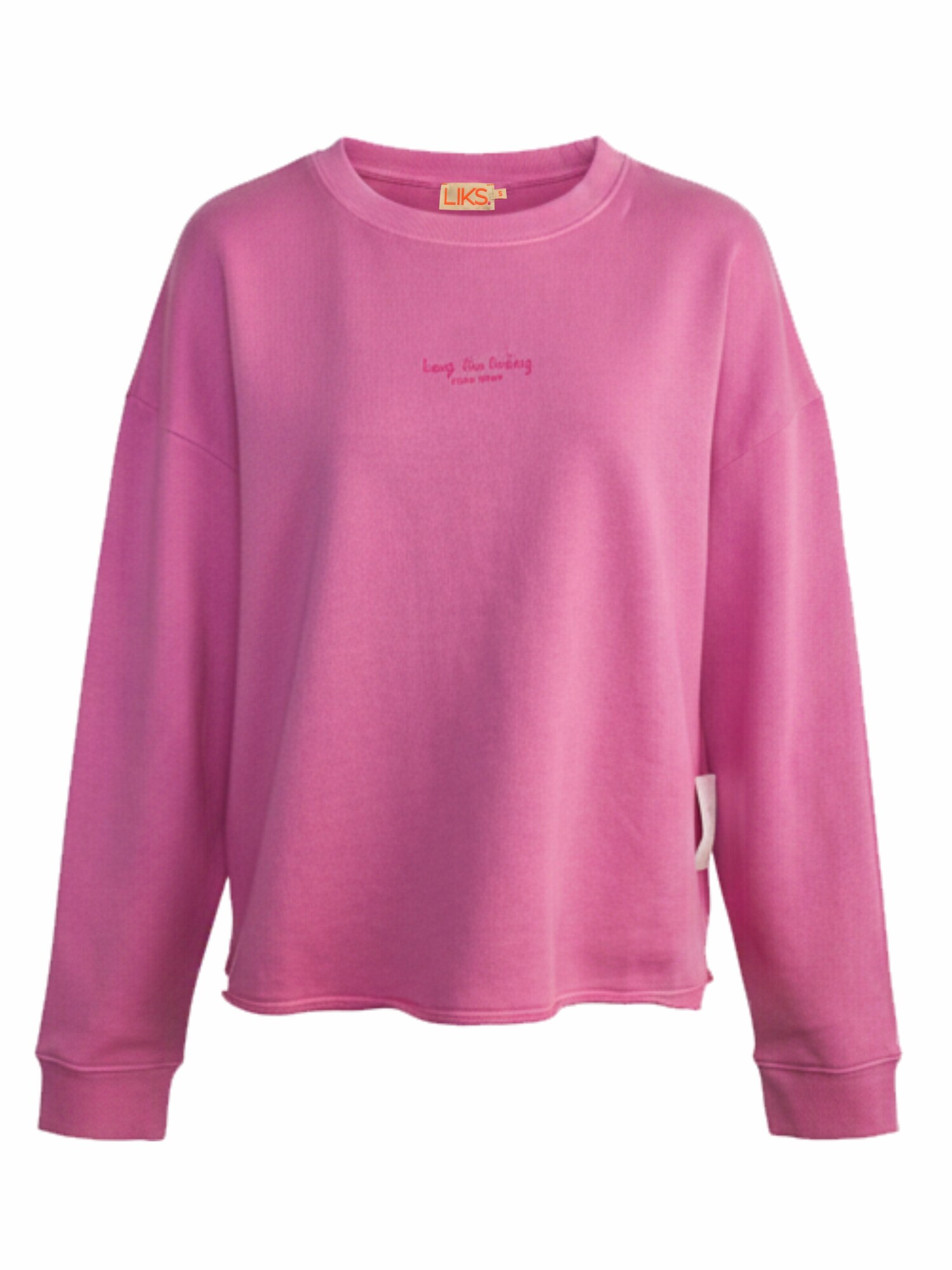 LIKS. Munich Sudadera 'Sweatshirt mit Stickerei Keep the Feeling Bio Baumwolle - SelinaC' rosa