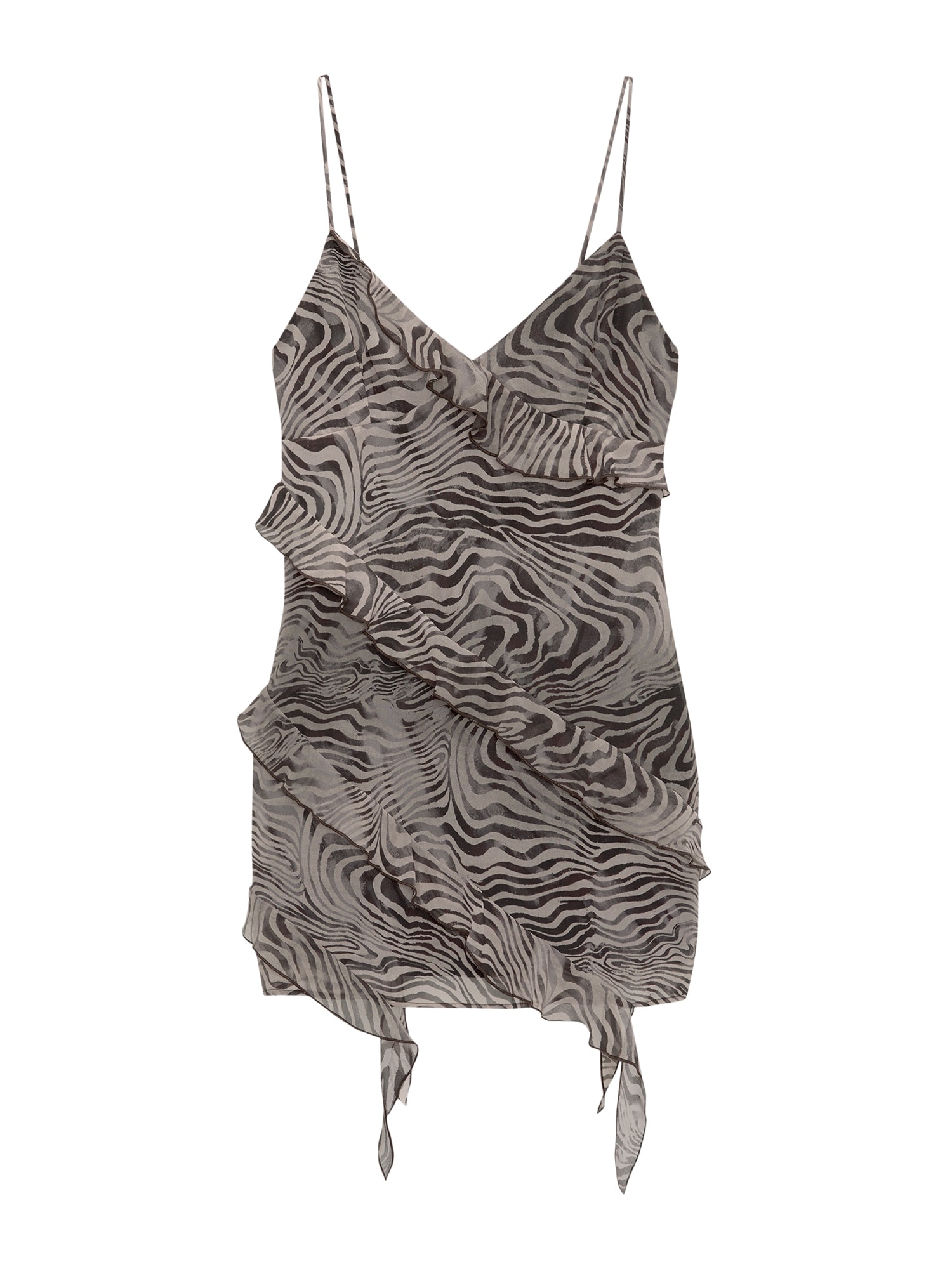 Pull&Bear Rochie de vară  maro cappuccino / negru