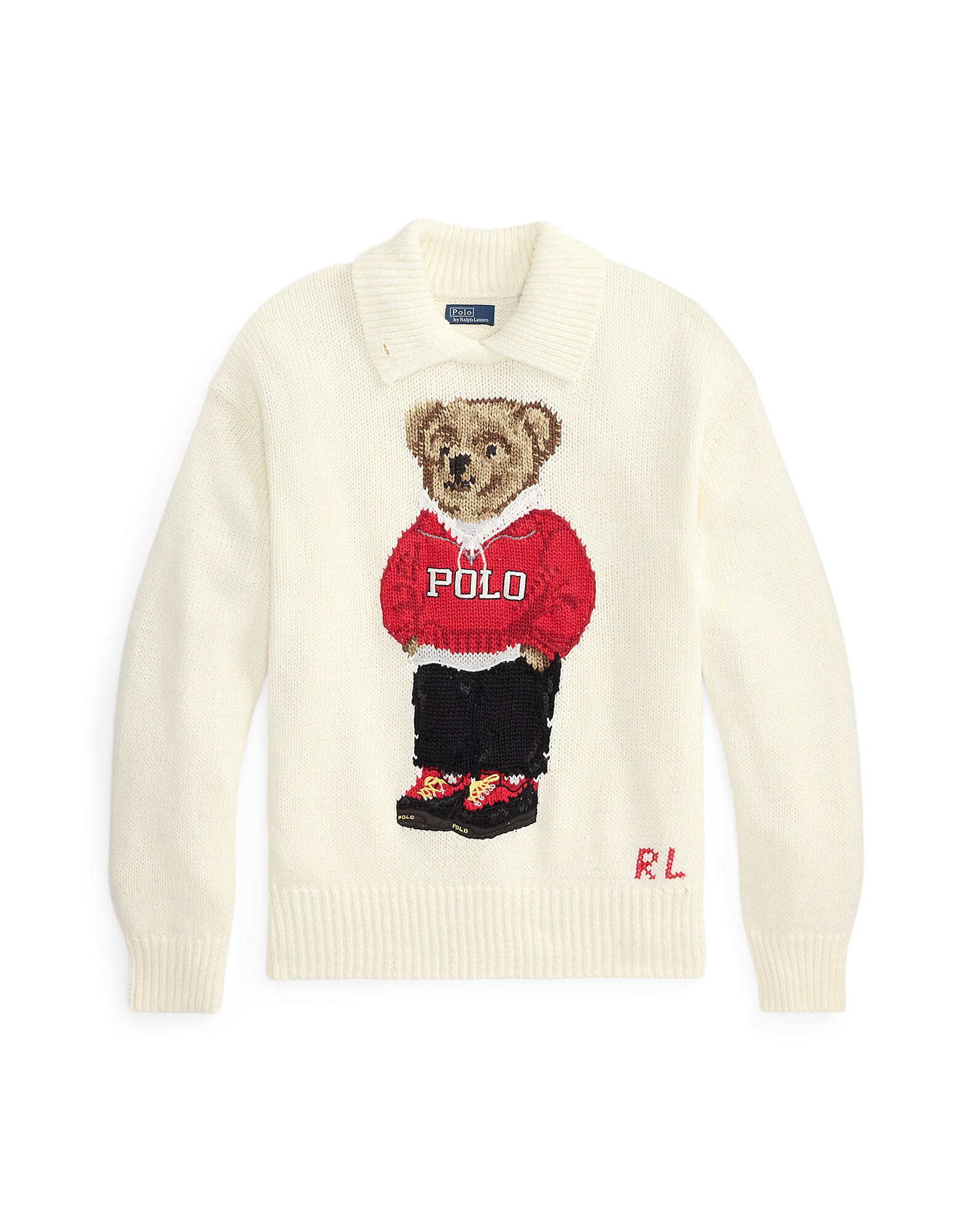 Polo Ralph Lauren Sveter  krémová / svetlohnedá / červená / čierna