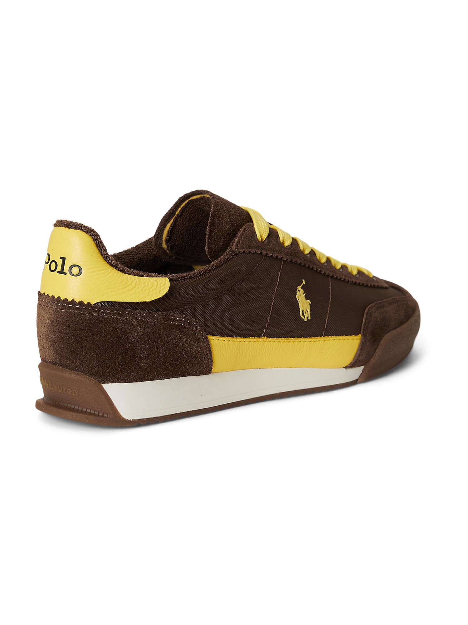 Polo Ralph Lauren Zapatillas deportivas bajas 'HESTER'  chocolate / amarillo – imagen 4
