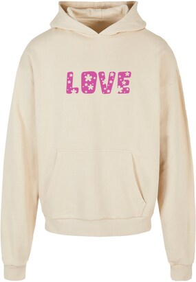 Merchcode Sweatshirt ‘Valentines Day – Flowers Love’ Sand / Donkerroze