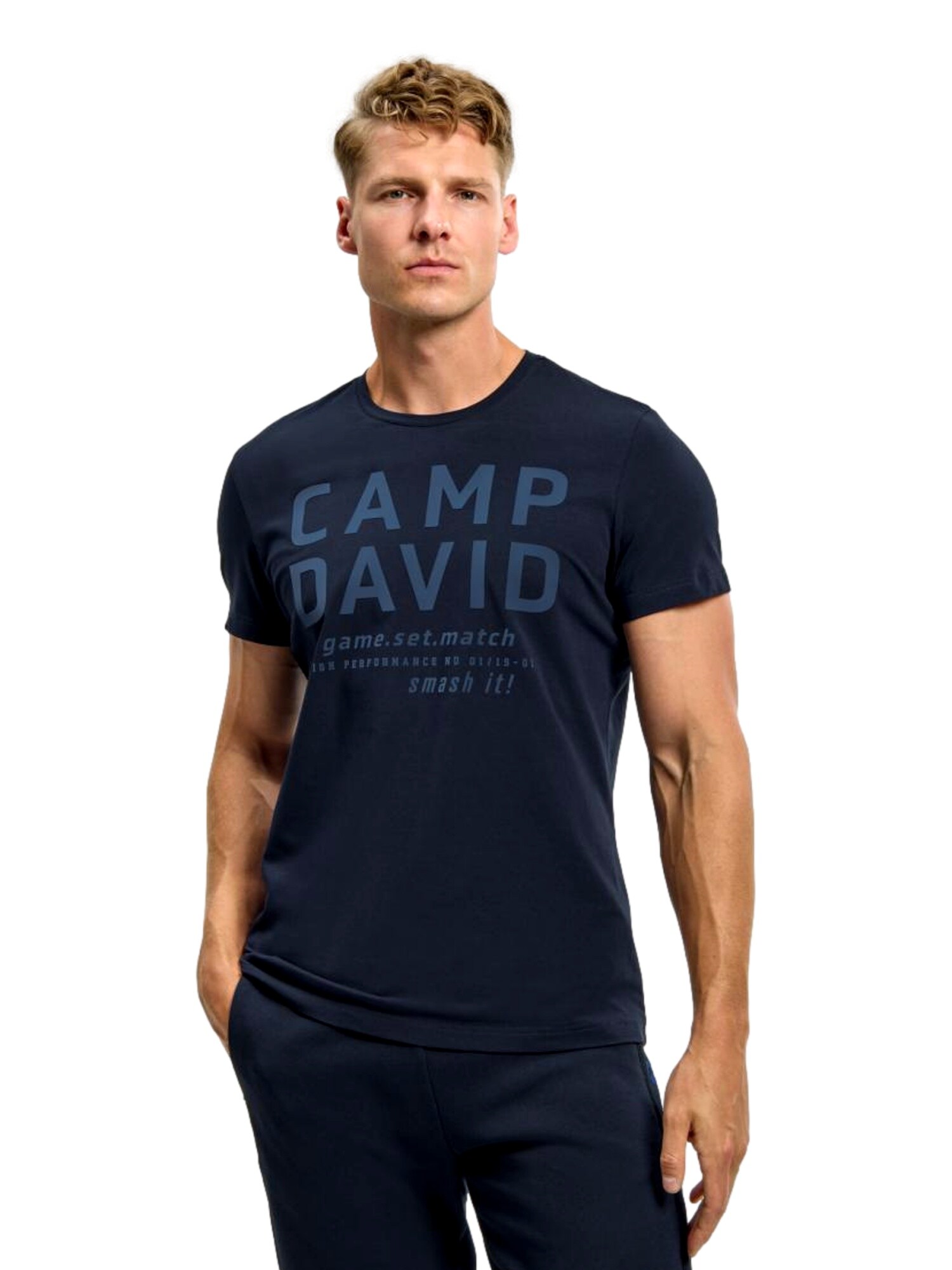 CAMP DAVID Tričko 'Game.Set.Match'  modrá (obrázok 3)