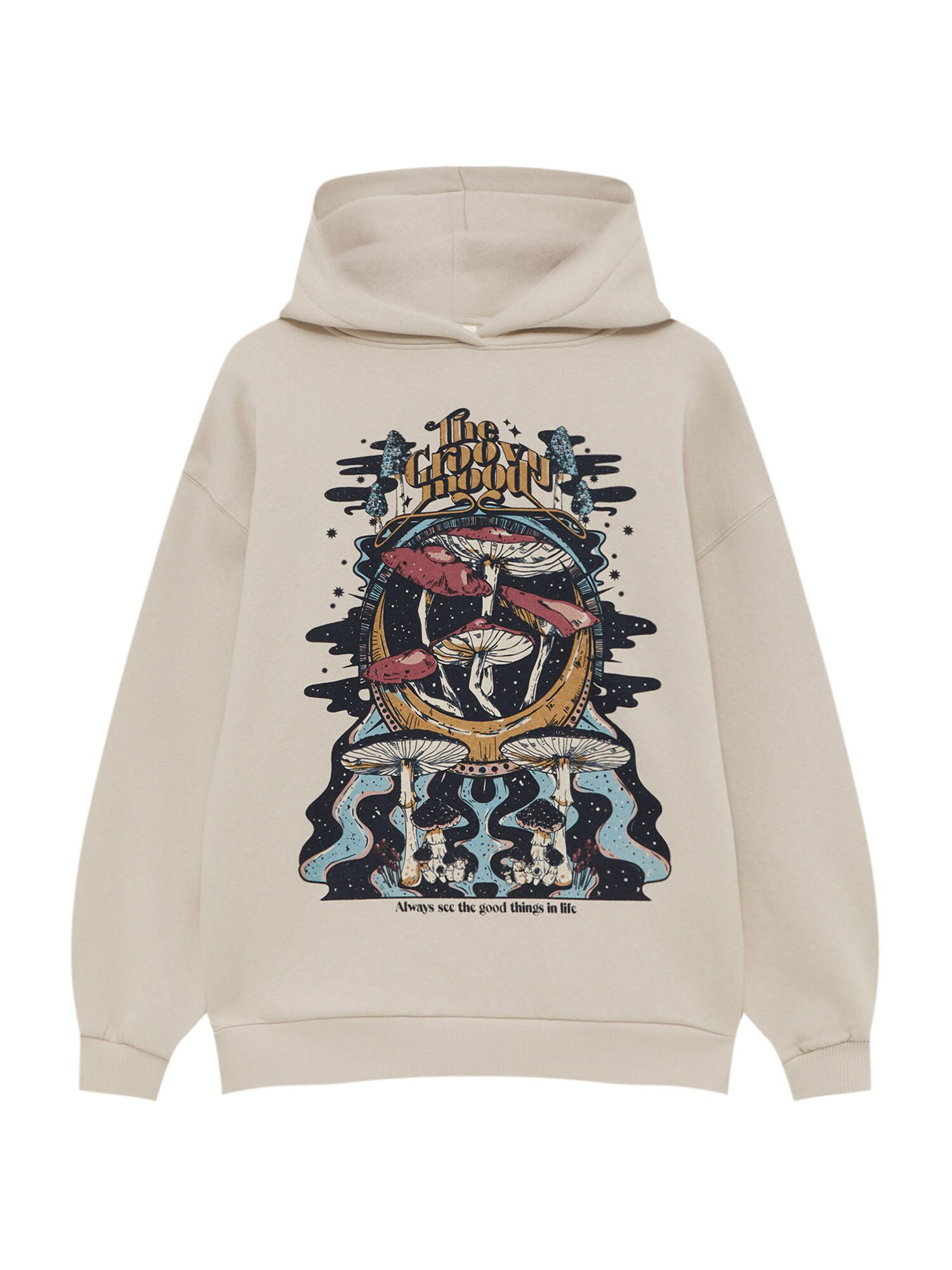 Pull&Bear Суичър  екрю / пъстро