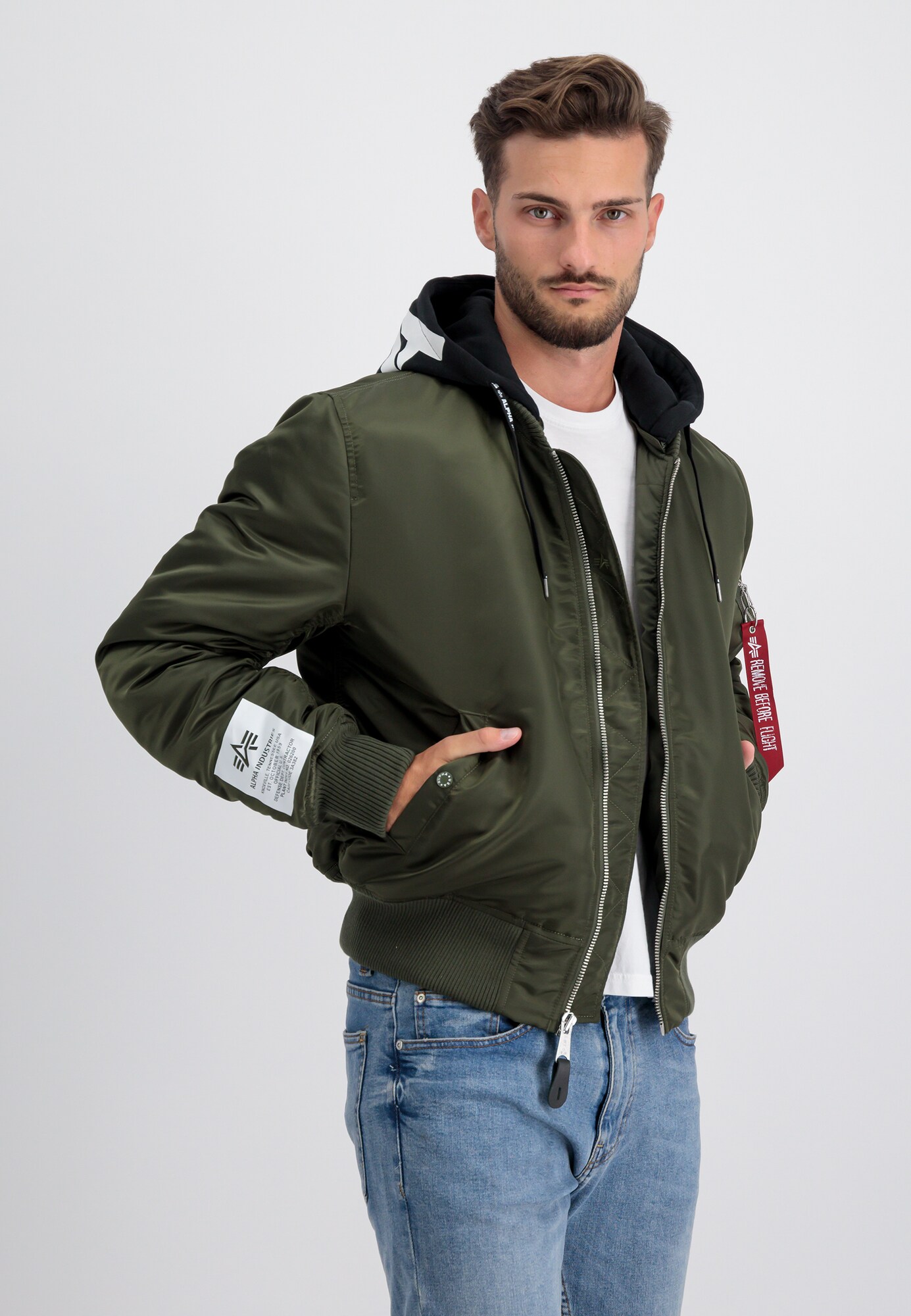 ALPHA INDUSTRIES Átmeneti dzseki  olíva / fekete / fehér termék 2. képe