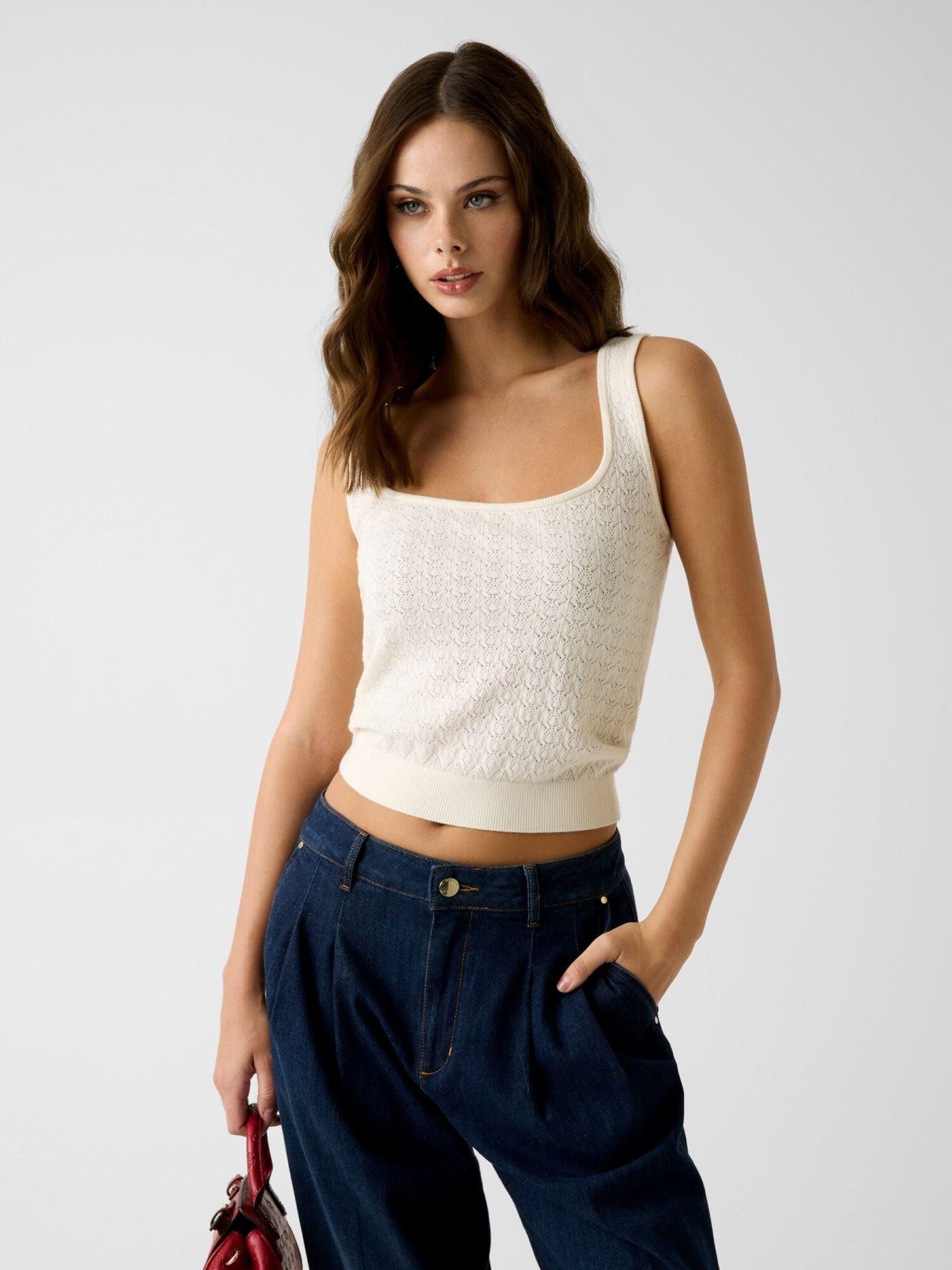 GUESS Top de punto 'NINA' crema – imagen 4