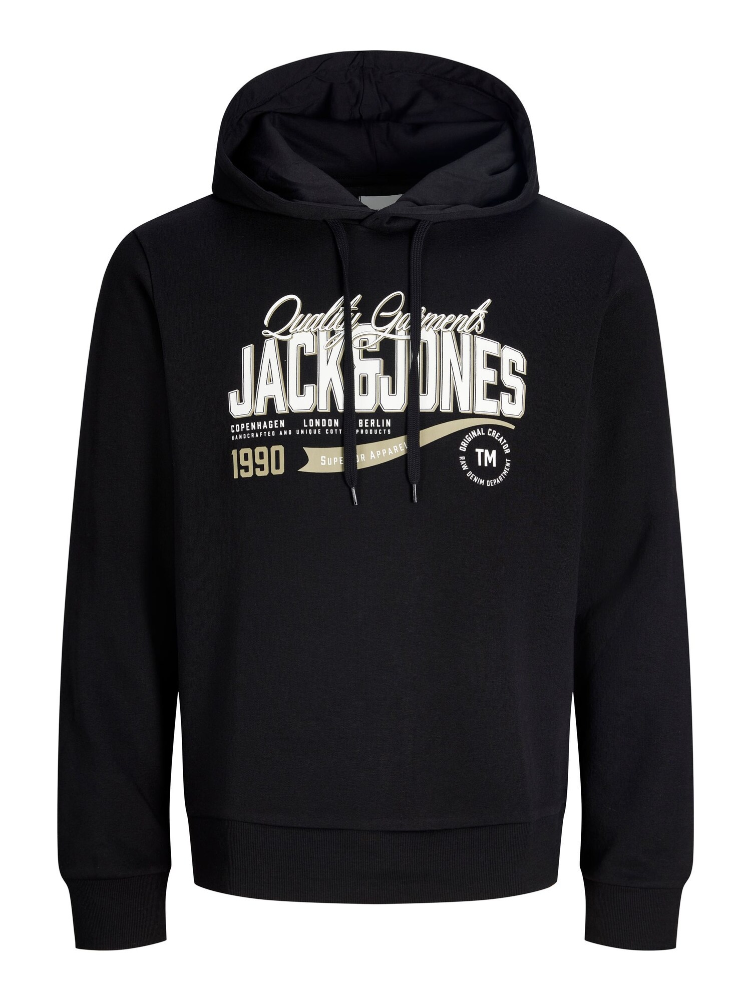 Jack & Jones Plus Mikina  tmavošedá / čierna / biela