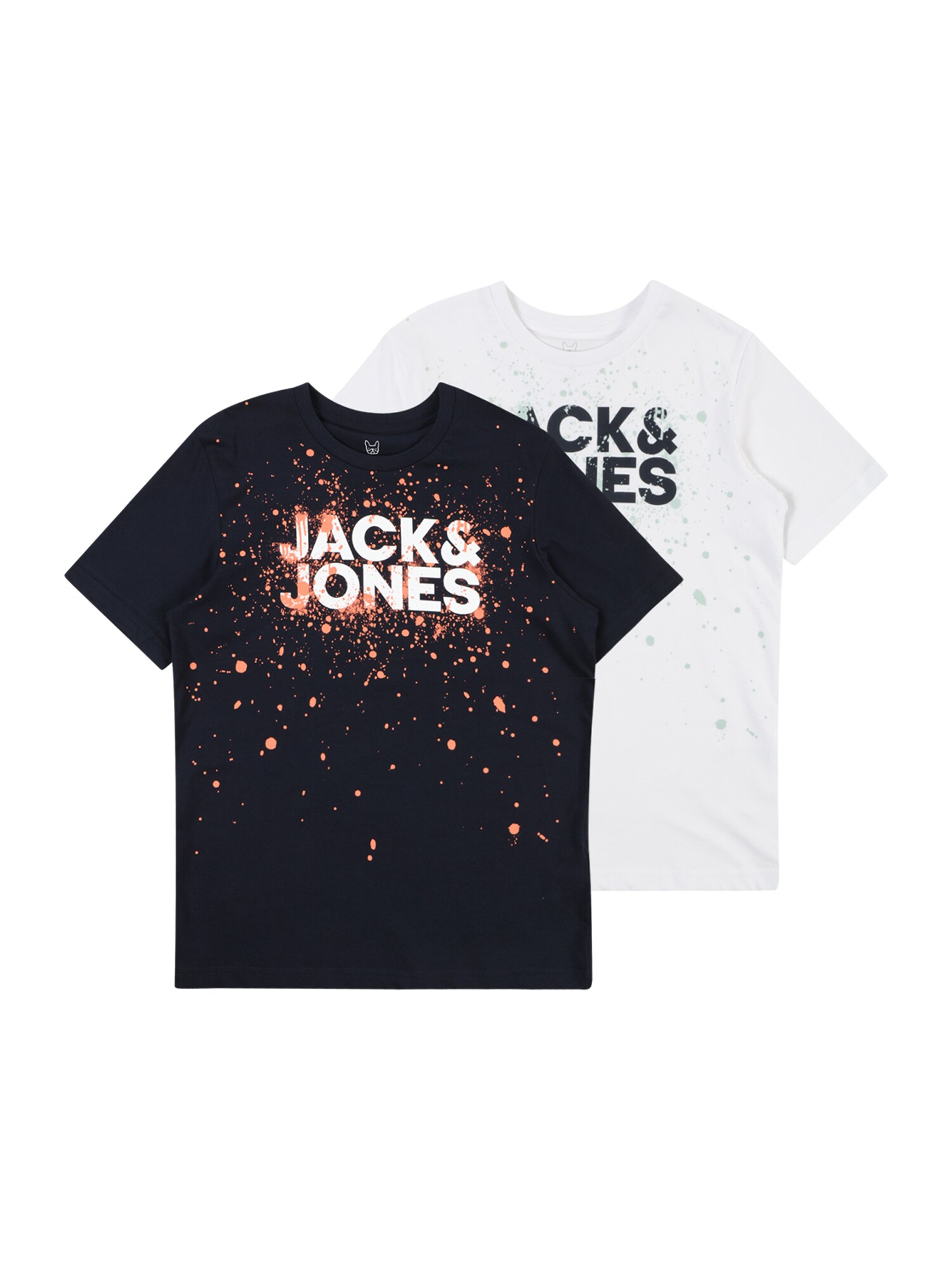 Jack & Jones Junior Póló 'JCOSPLASH'  tengerészkék / pasztellzöld / világos narancs / fehér akciós termékkép 1