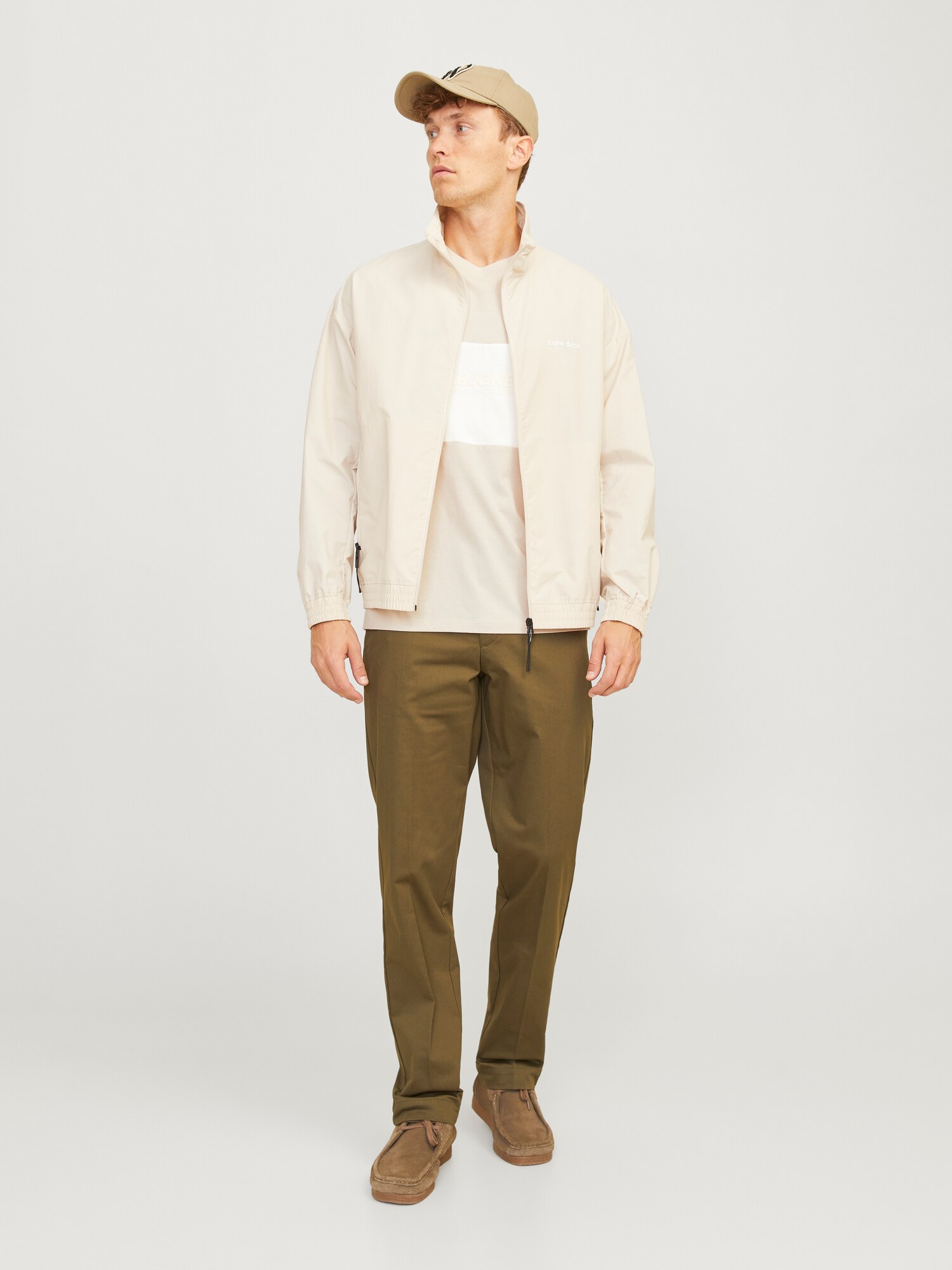 JACK & JONES Tričko 'JJELegacy' tmelová / prírodná biela (obrázok 5)