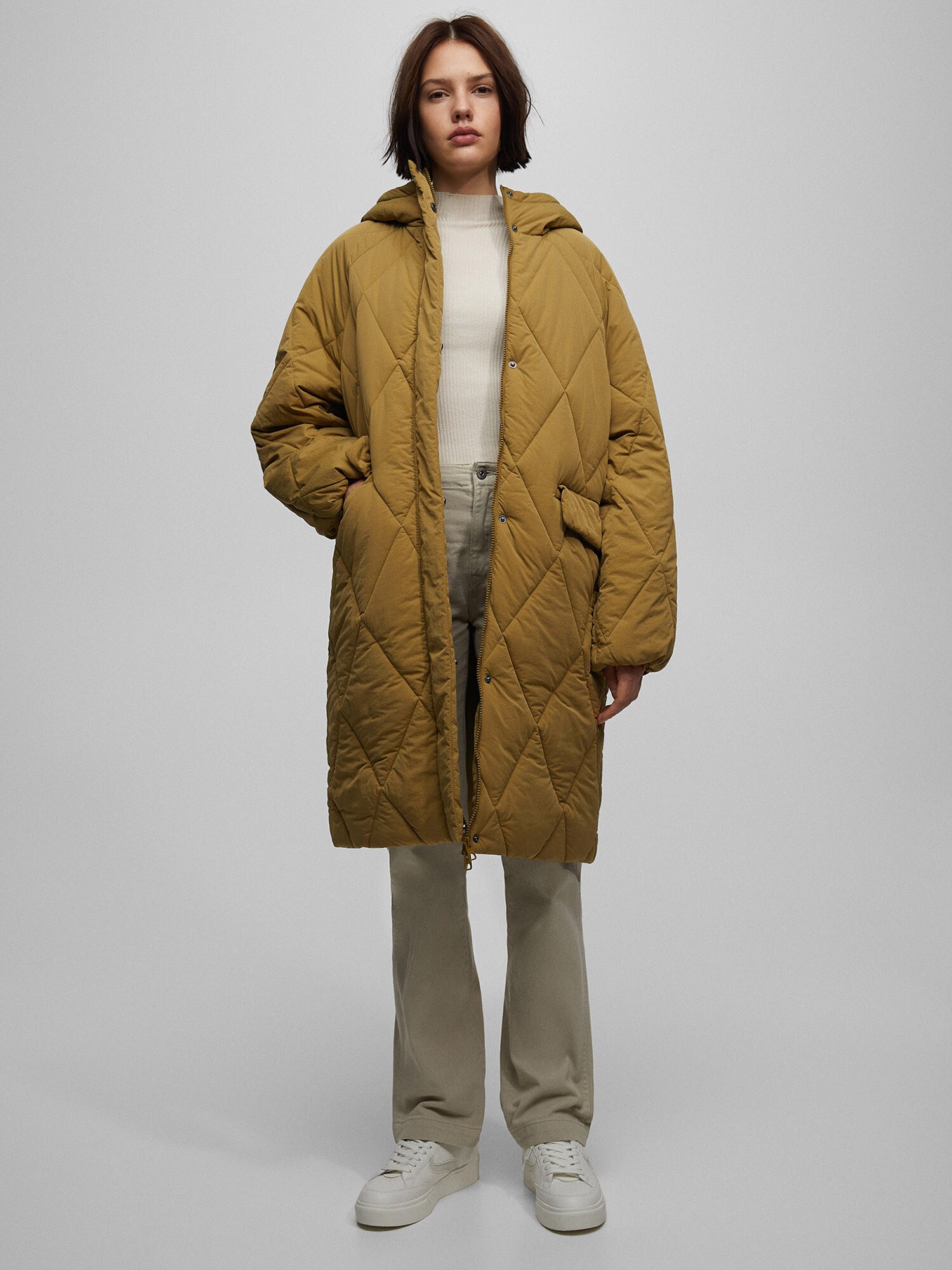 Pull&Bear Átmeneti kabátok  olíva termék 2. képe