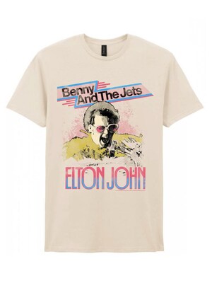 Elton John Camiseta 'Elton John Bennie and the Jets T-Shirt'  blanco natural