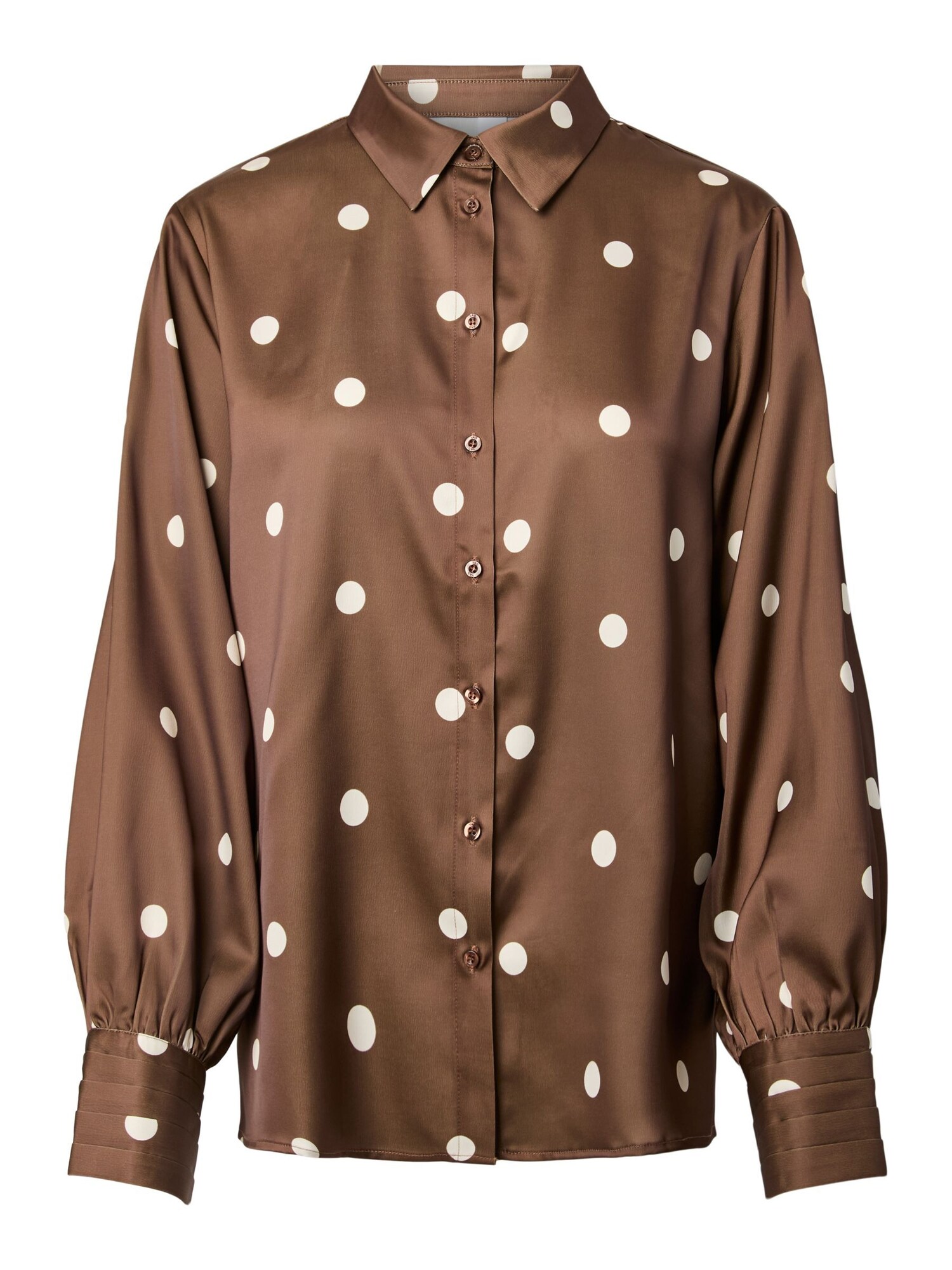 YAS Blusa 'YASPella'  marrón / blanco