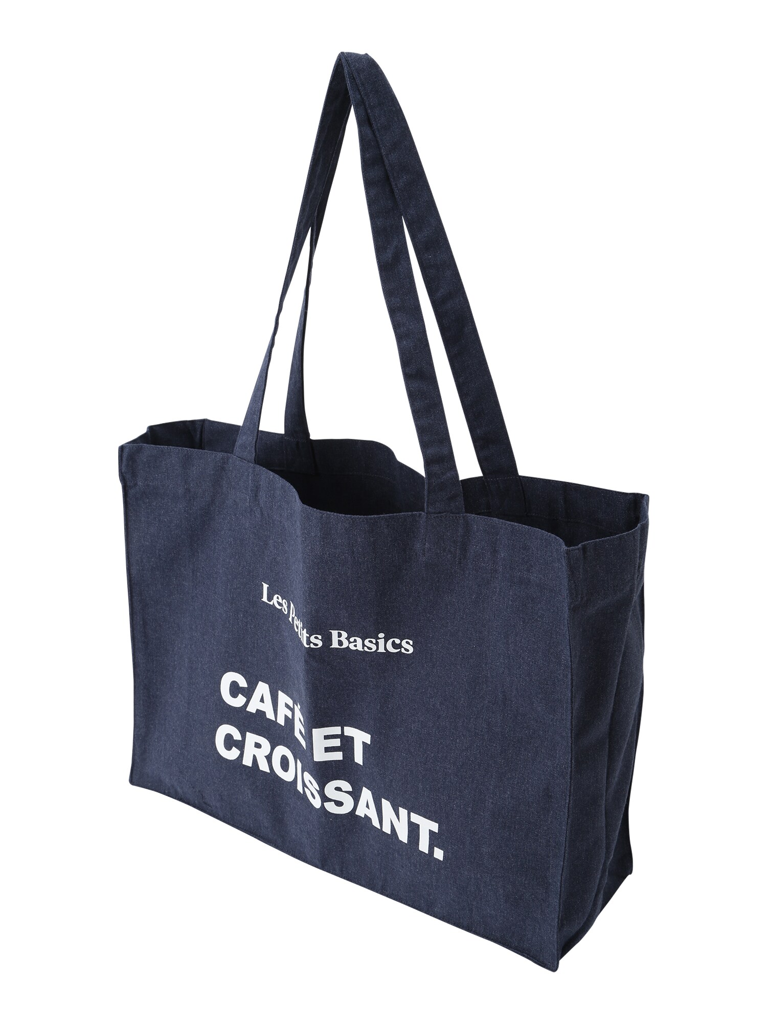 Les Petits Basics Pirkinių krepšys tamsiai mėlyna / balta