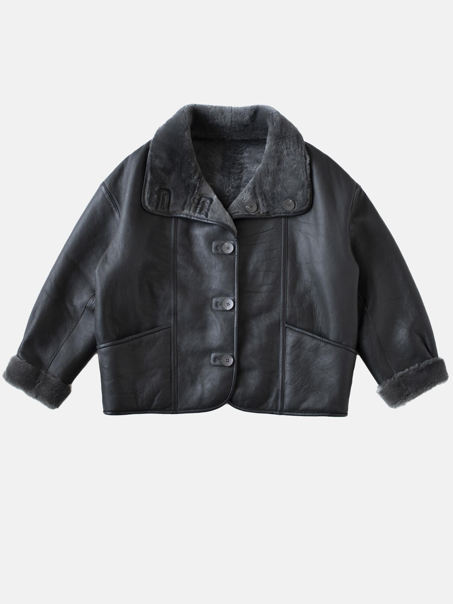 Just things we like Chaqueta de invierno 'KIKU Reversible Shearling Jacket' gris