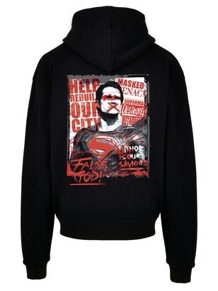 F4NT4STIC Sweatshirt ‘DC Comics Batman v Superman False God’ Grijs / Rood / Zwart / Offwhite